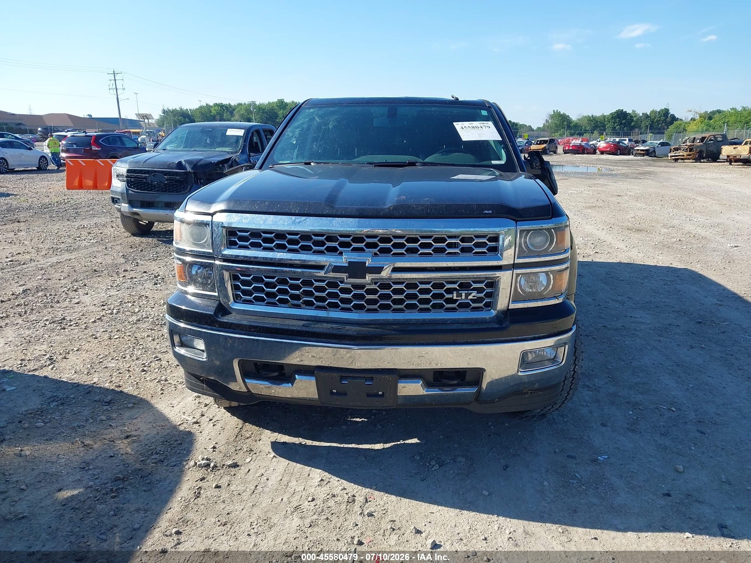 2014 Chevrolet Silverado 1500 Ltz Black vin: 3GCUKSEC1EG334938