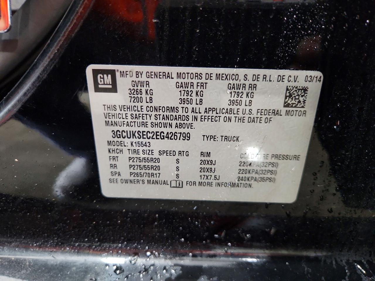 2014 Chevrolet Silverado K1500 Ltz Black vin: 3GCUKSEC2EG426799