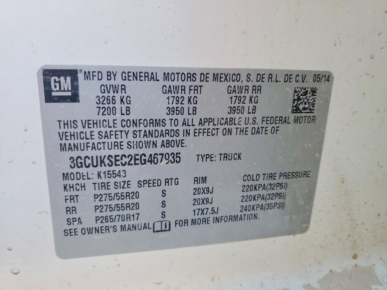 2014 Chevrolet Silverado K1500 Ltz White vin: 3GCUKSEC2EG467935