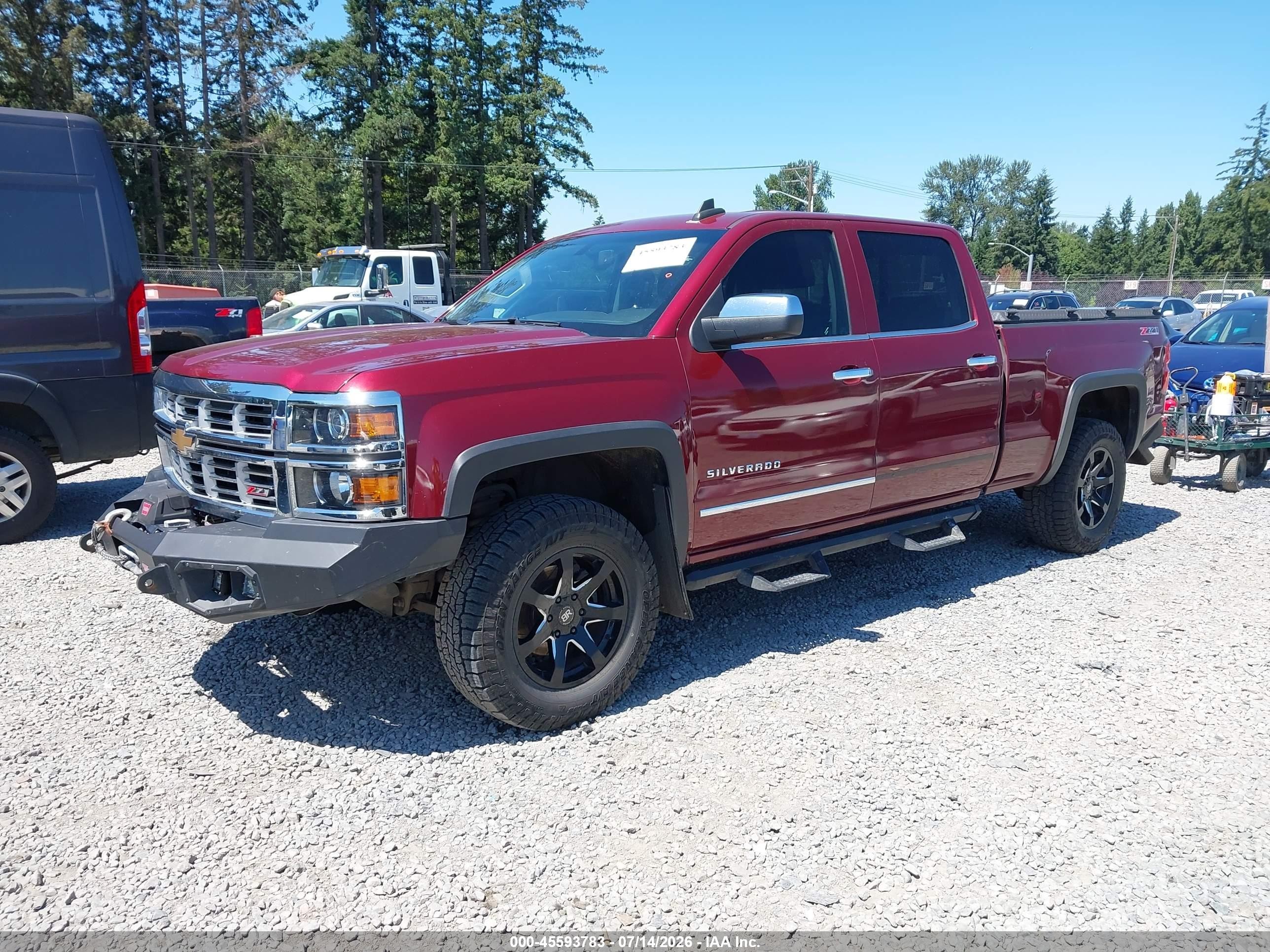 2015 Chevrolet Silverado 1500 Ltz Maroon vin: 3GCUKSEC2FG461859