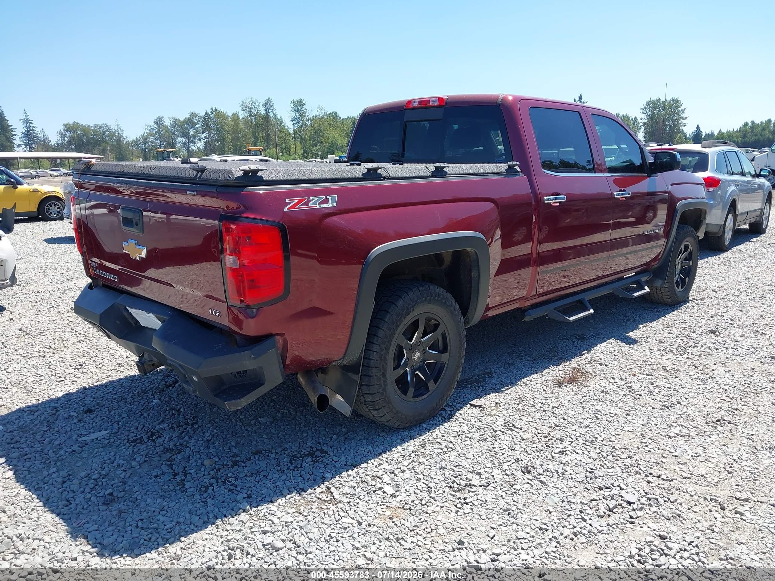2015 Chevrolet Silverado 1500 Ltz Maroon vin: 3GCUKSEC2FG461859