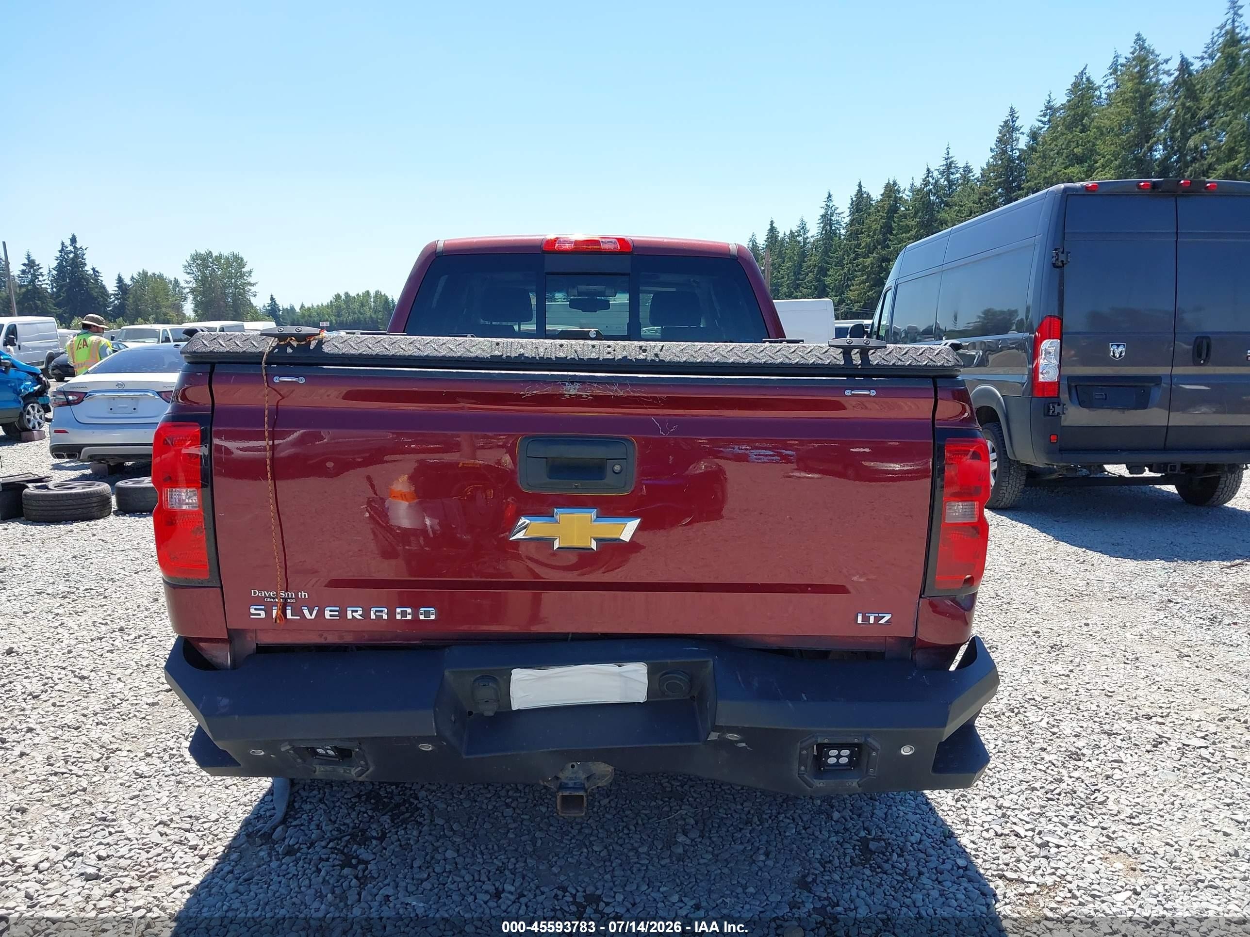 2015 Chevrolet Silverado 1500 Ltz Maroon vin: 3GCUKSEC2FG461859