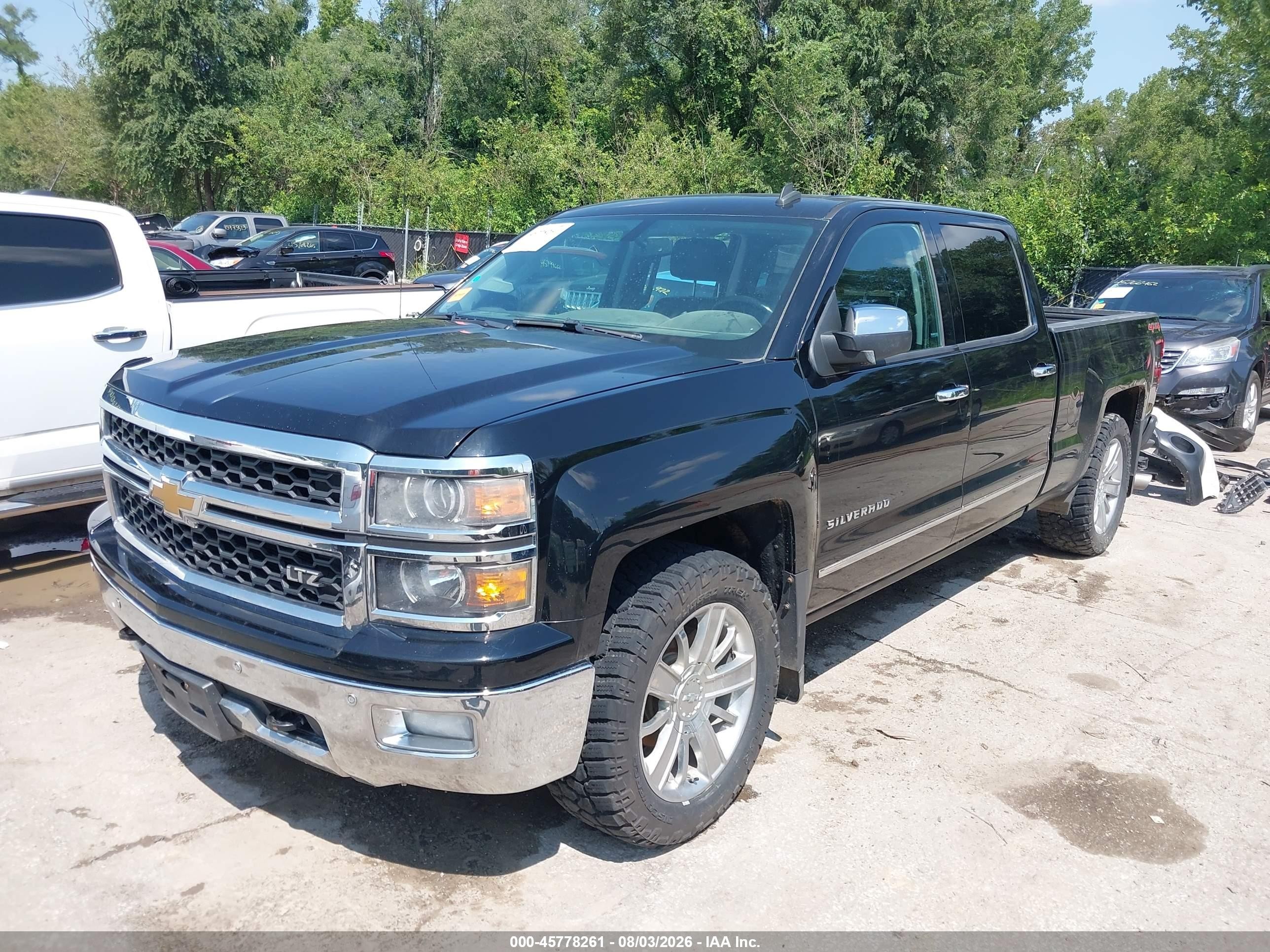 2014 Chevrolet Silverado 1500 Ltz Black vin: 3GCUKSEC3EG100591