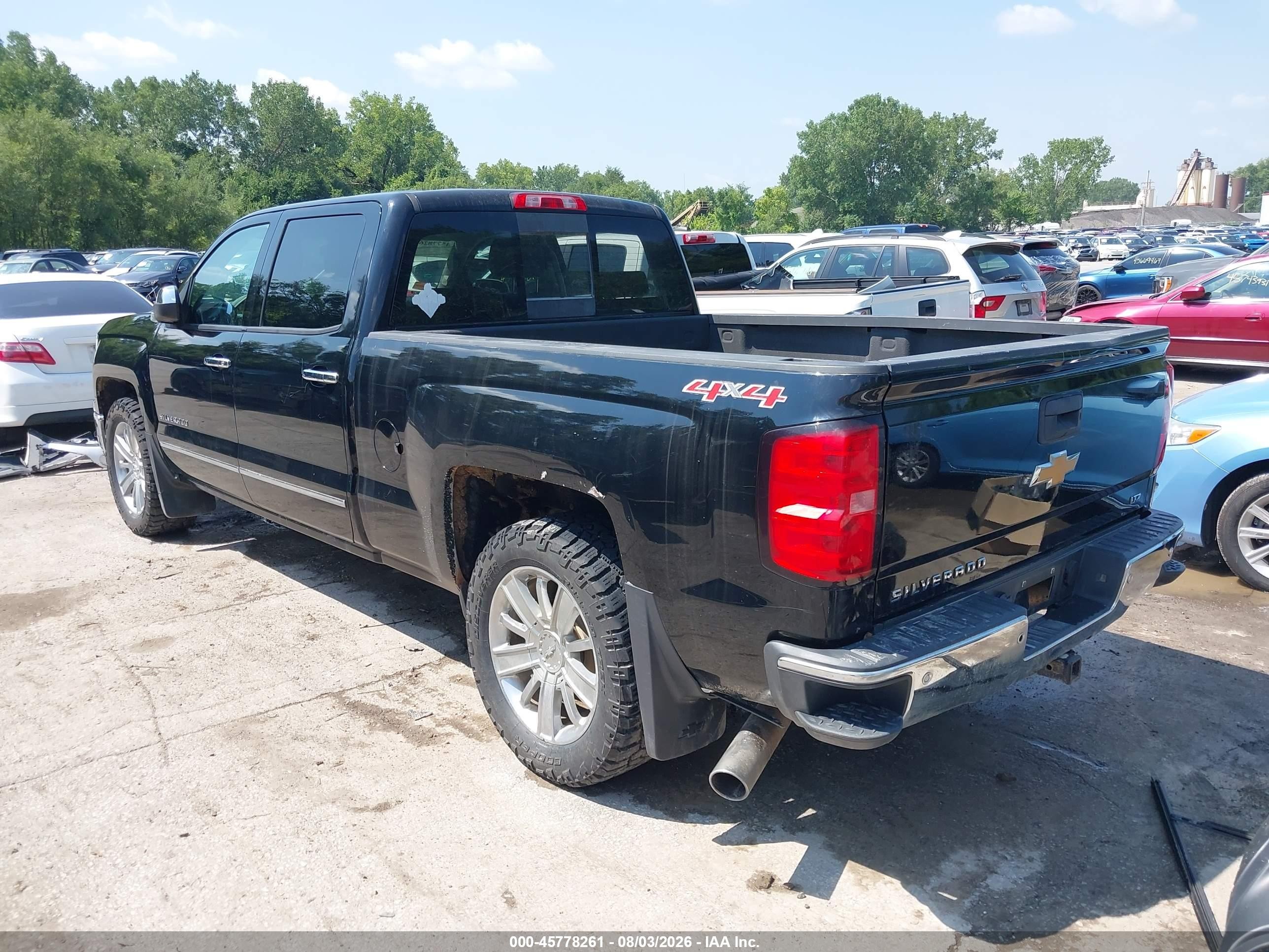 2014 Chevrolet Silverado 1500 Ltz Black vin: 3GCUKSEC3EG100591