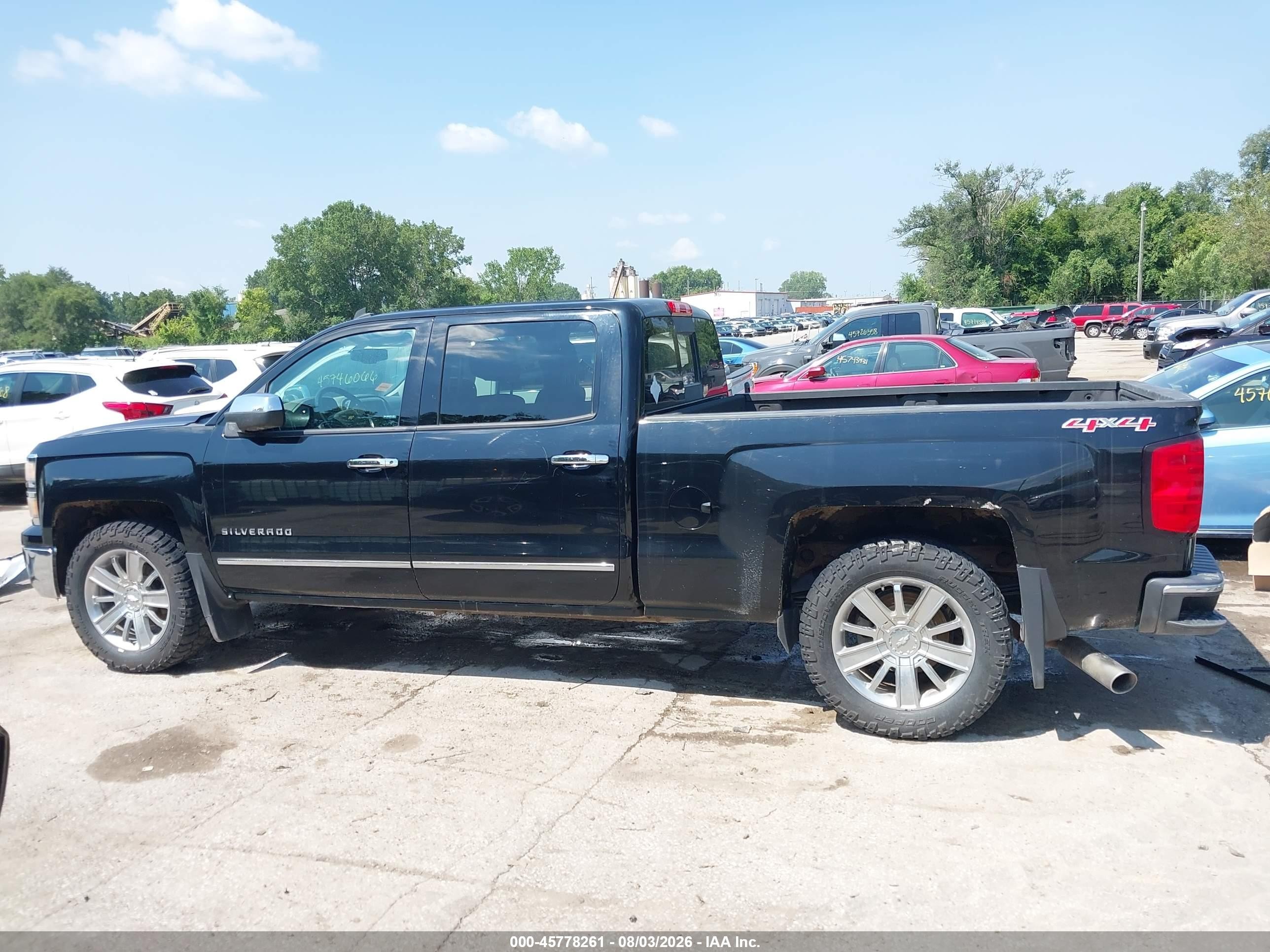 2014 Chevrolet Silverado 1500 Ltz Black vin: 3GCUKSEC3EG100591