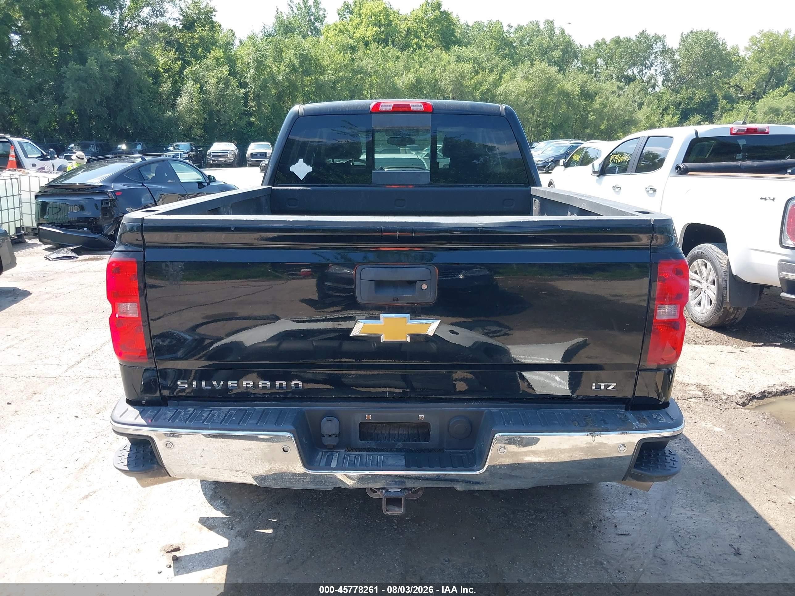 2014 Chevrolet Silverado 1500 Ltz Black vin: 3GCUKSEC3EG100591