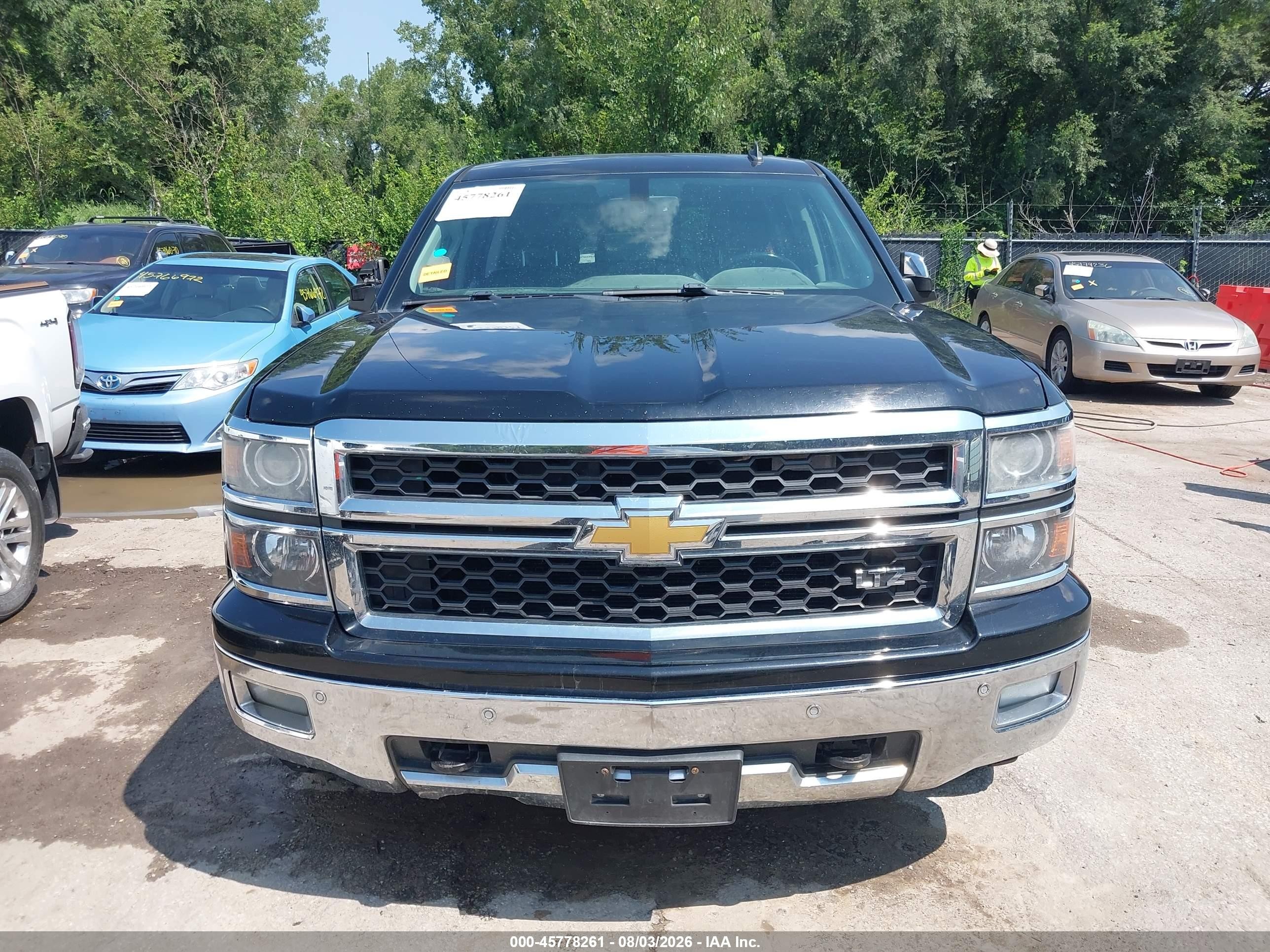 2014 Chevrolet Silverado 1500 Ltz Black vin: 3GCUKSEC3EG100591