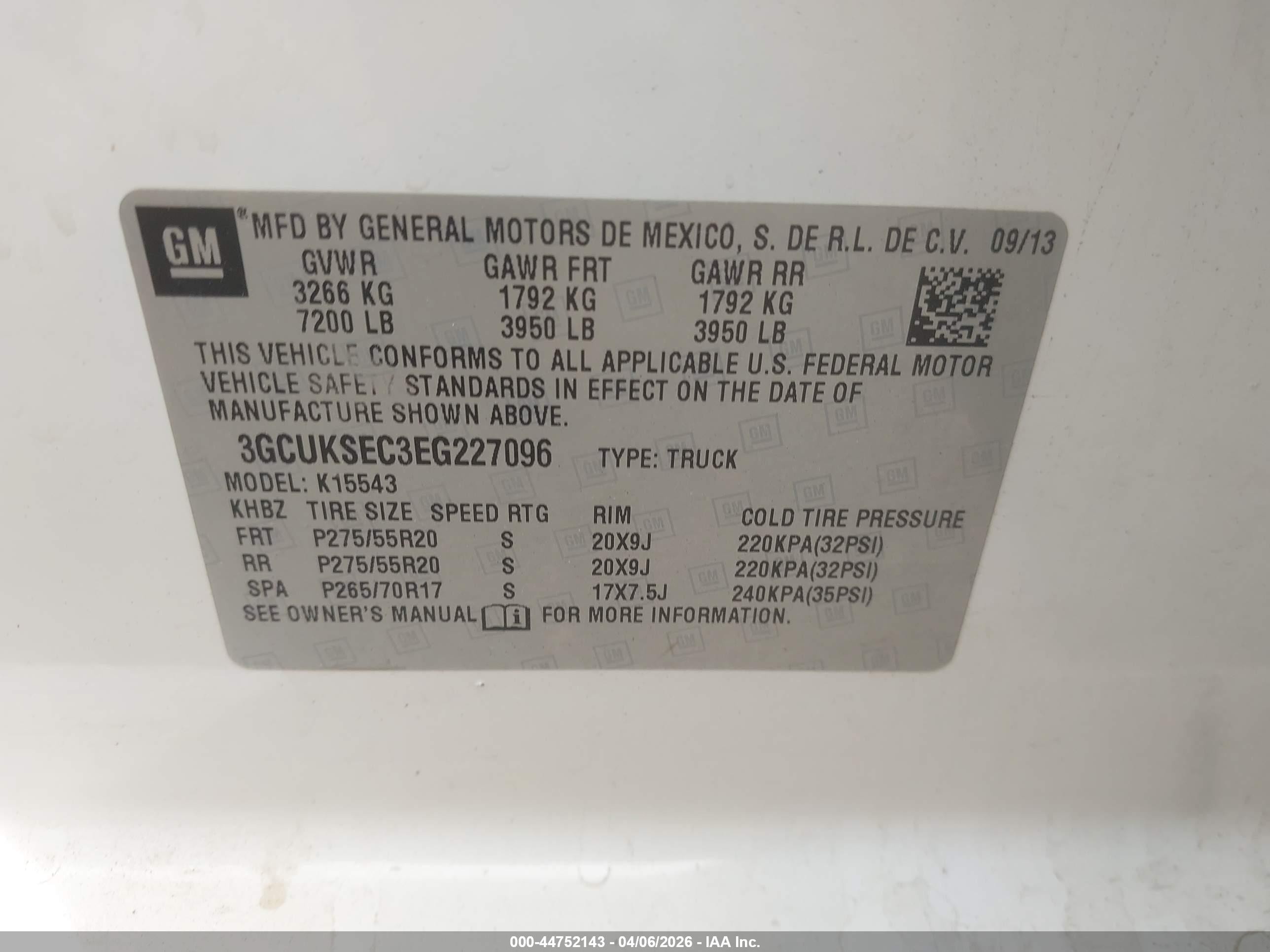 2014 Chevrolet Silverado 1500 1lz Белый vin: 3GCUKSEC3EG227096