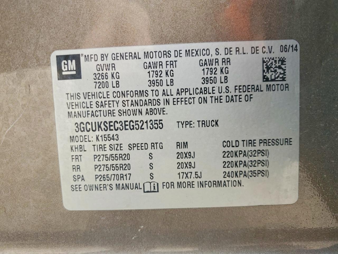 2014 Chevrolet Silverado K1500 Ltz Brown vin: 3GCUKSEC3EG521355