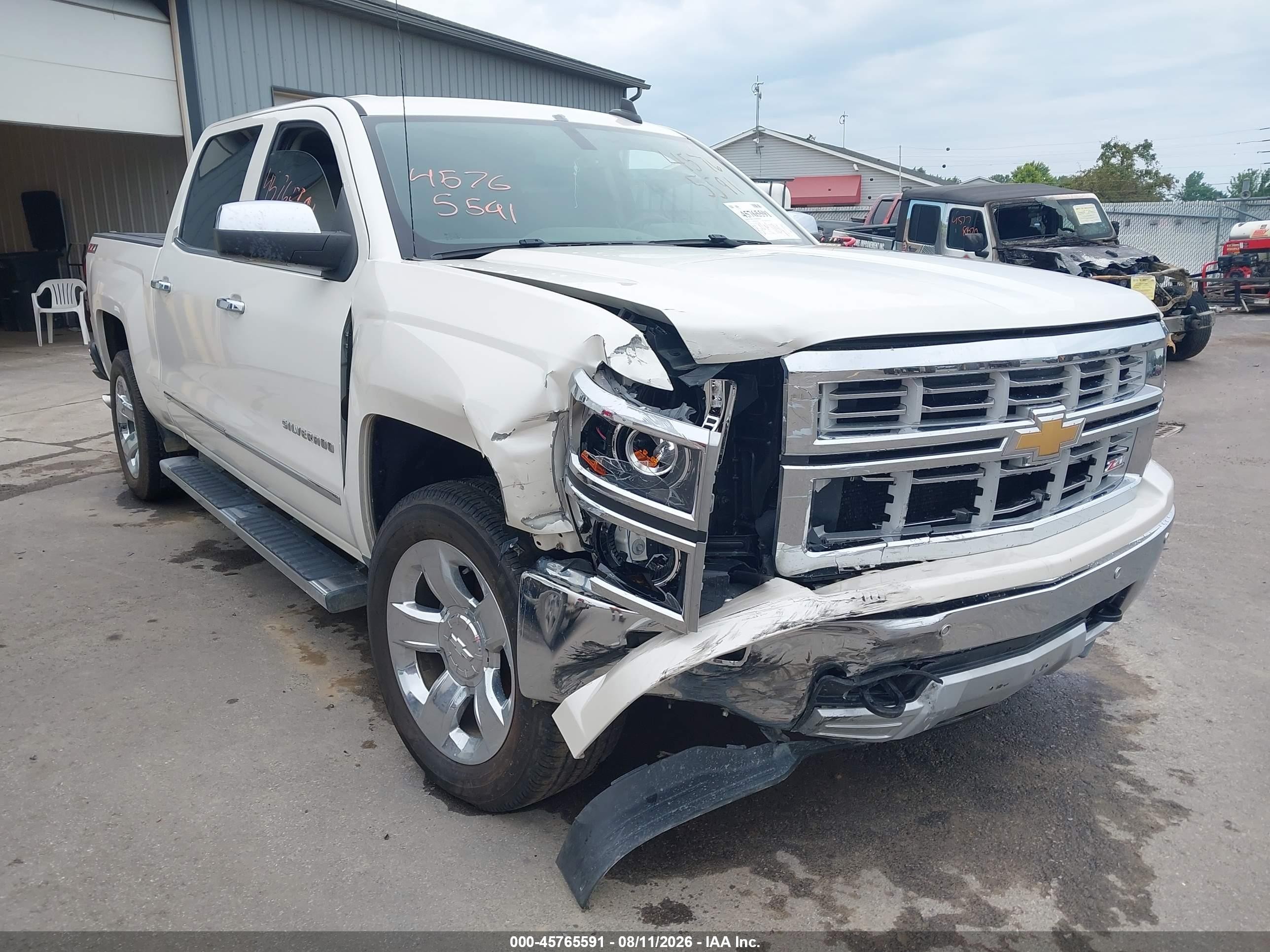 2015 Chevrolet Silverado 1500 Ltz White vin: 3GCUKSEC3FG261217