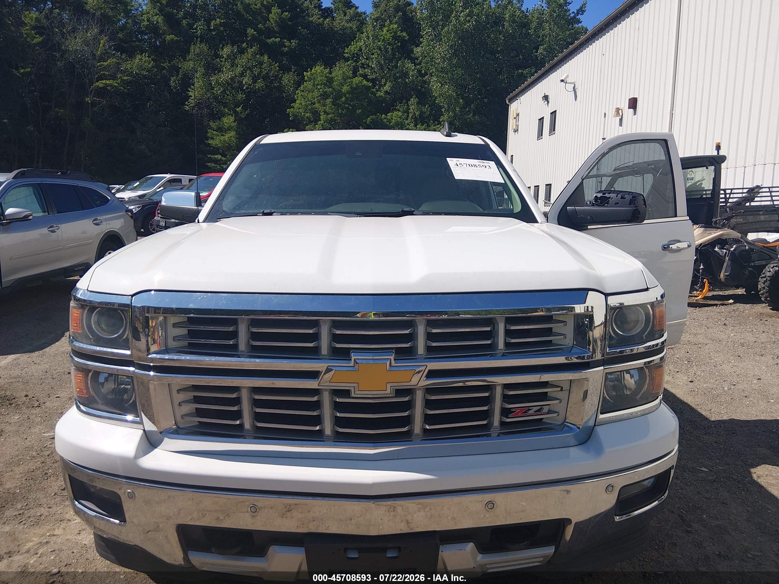 2015 Chevrolet Silverado 1500 Ltz White vin: 3GCUKSEC3FG350981