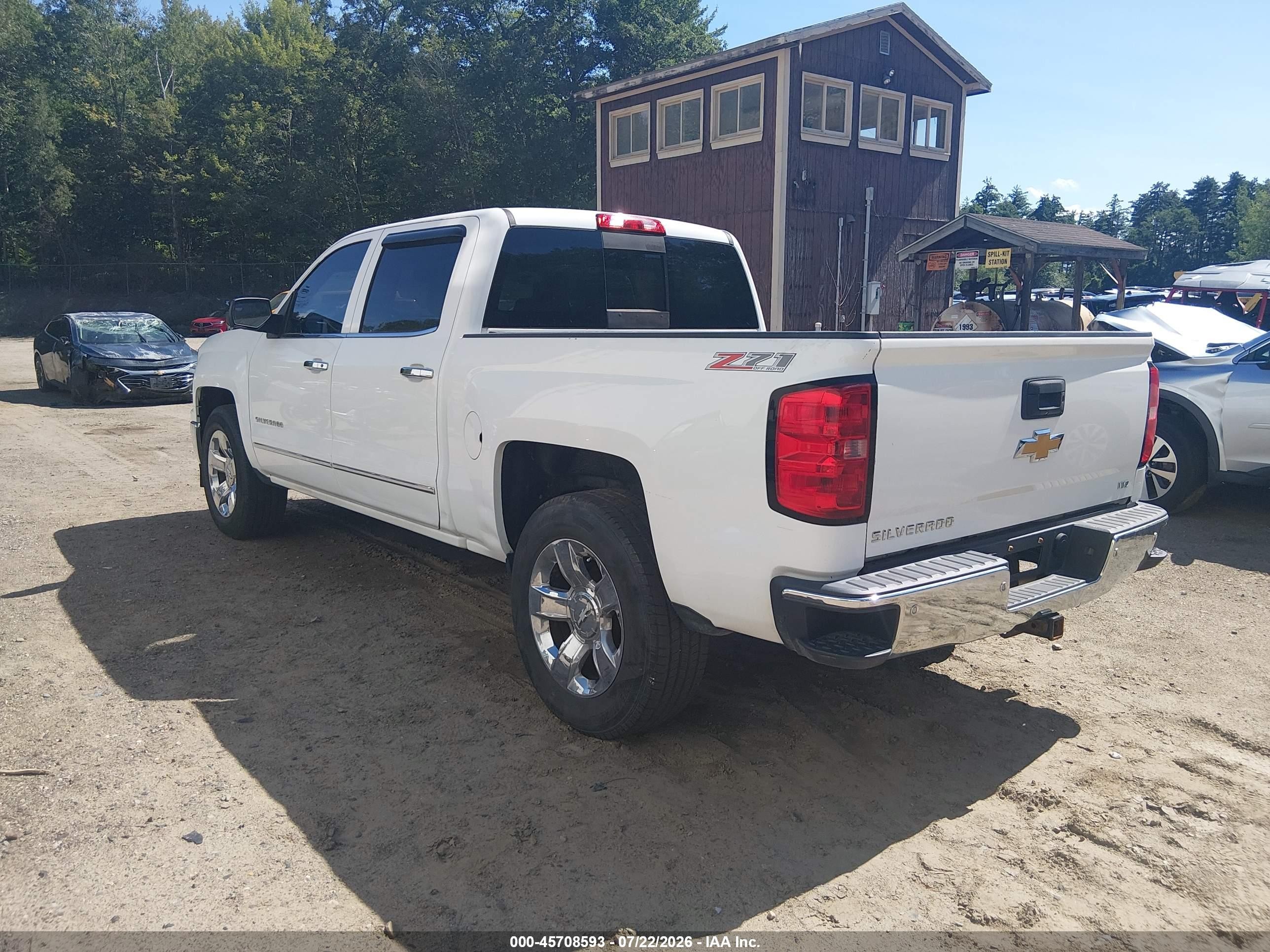 2015 Chevrolet Silverado 1500 Ltz White vin: 3GCUKSEC3FG350981