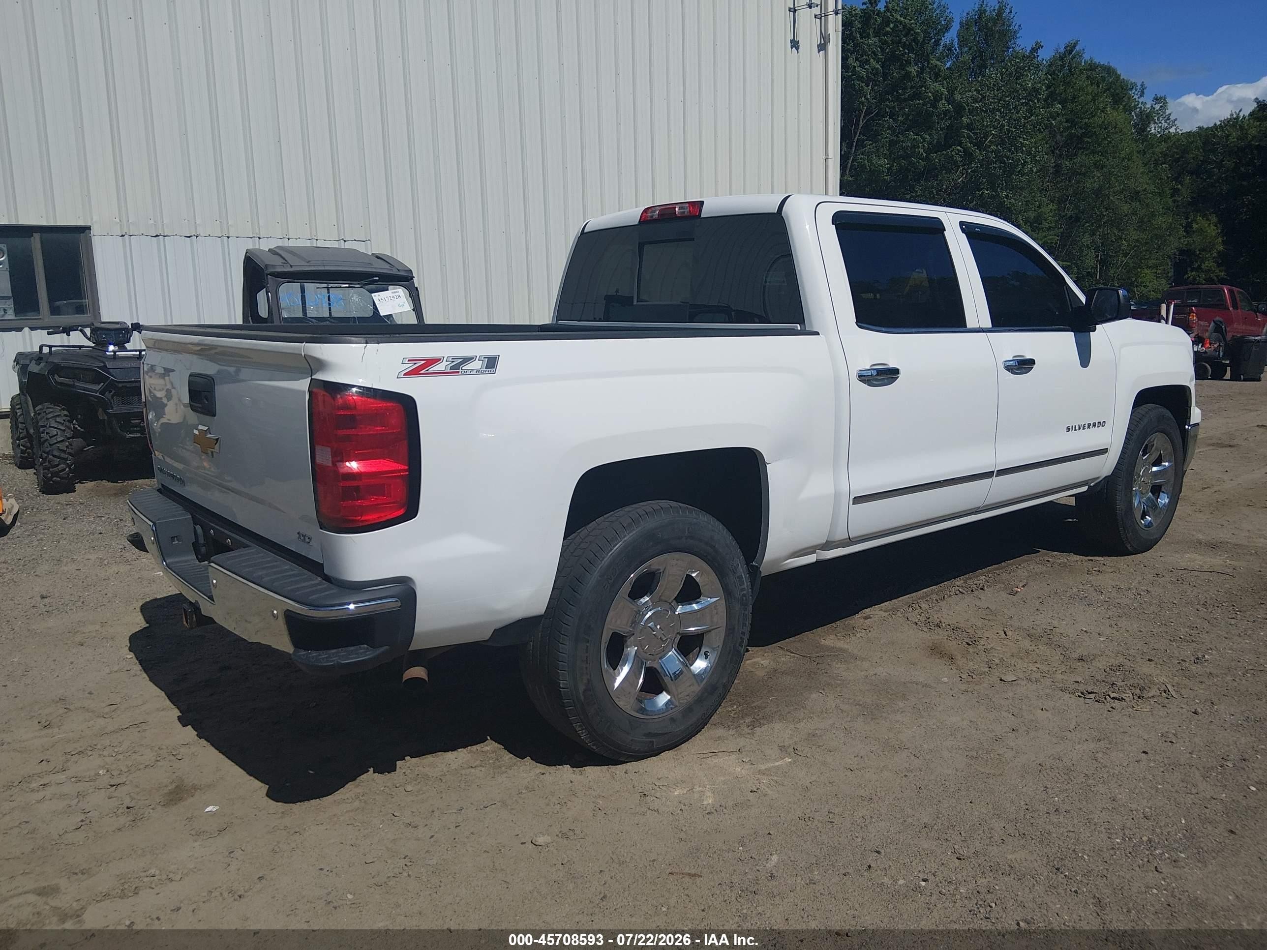 2015 Chevrolet Silverado 1500 Ltz White vin: 3GCUKSEC3FG350981
