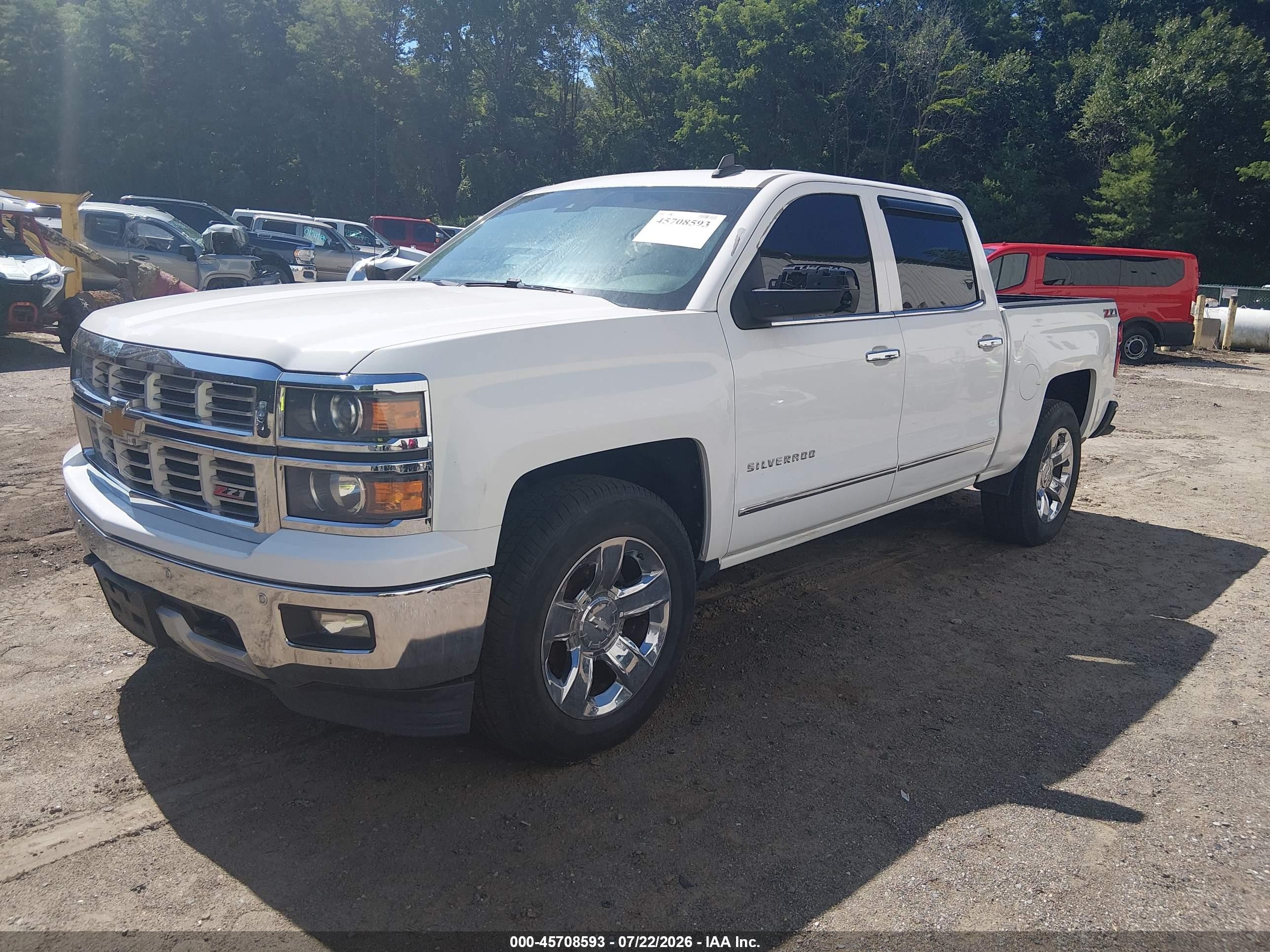 2015 Chevrolet Silverado 1500 Ltz White vin: 3GCUKSEC3FG350981