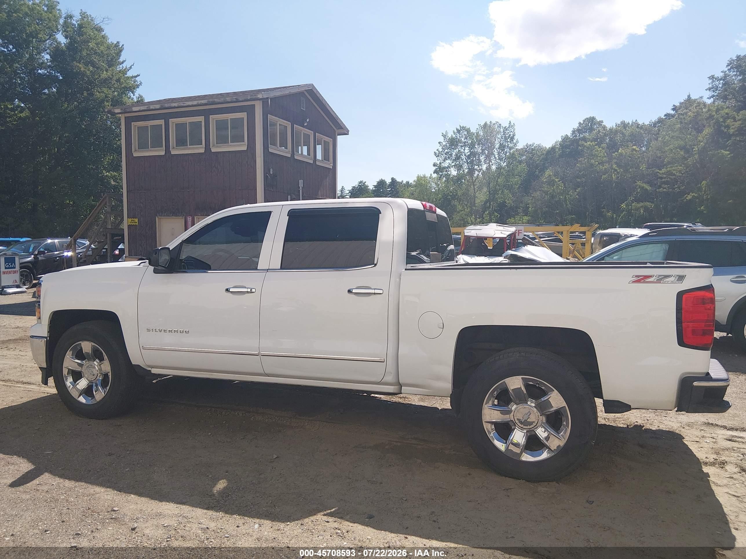 2015 Chevrolet Silverado 1500 Ltz White vin: 3GCUKSEC3FG350981