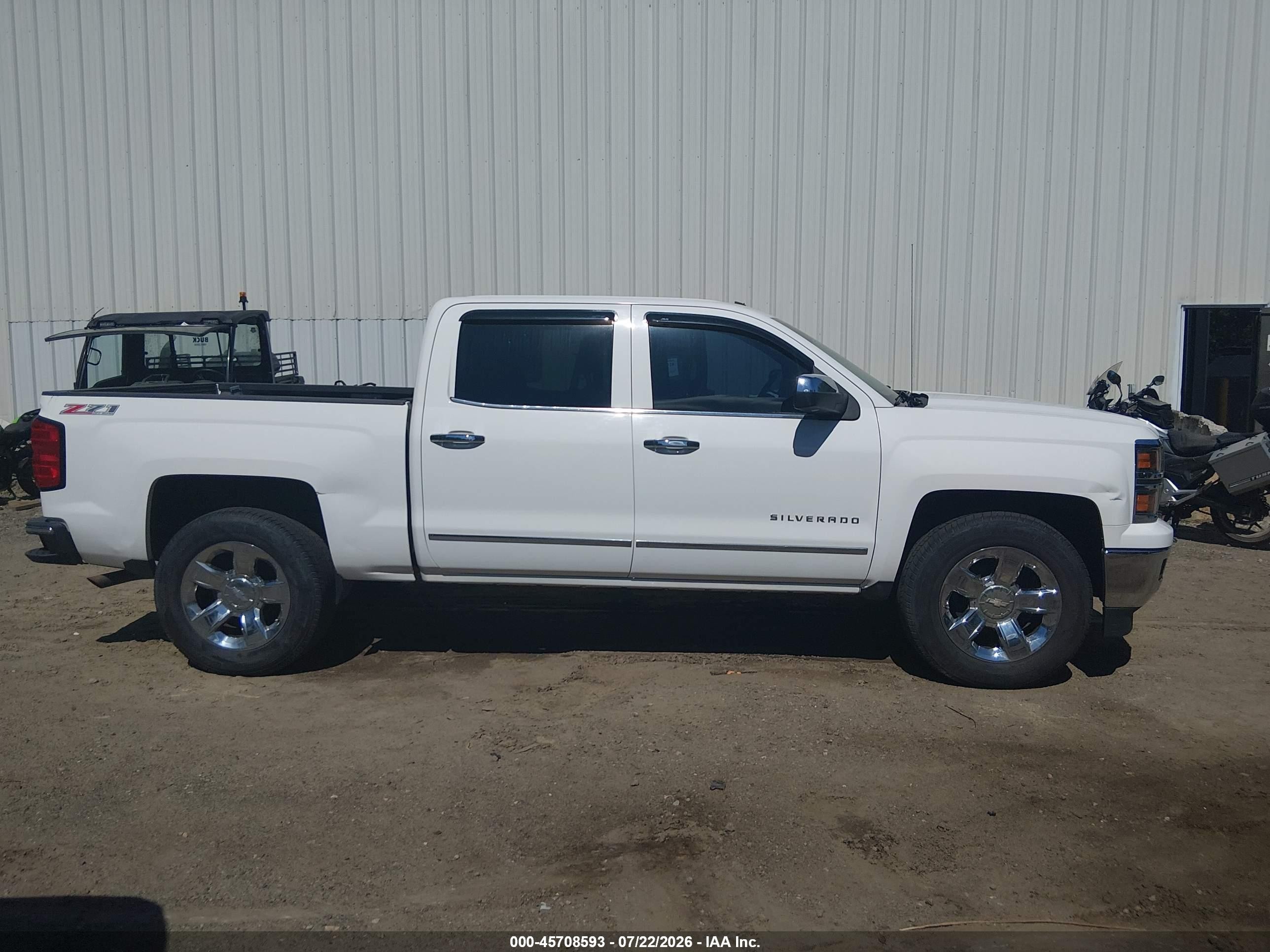 2015 Chevrolet Silverado 1500 Ltz White vin: 3GCUKSEC3FG350981