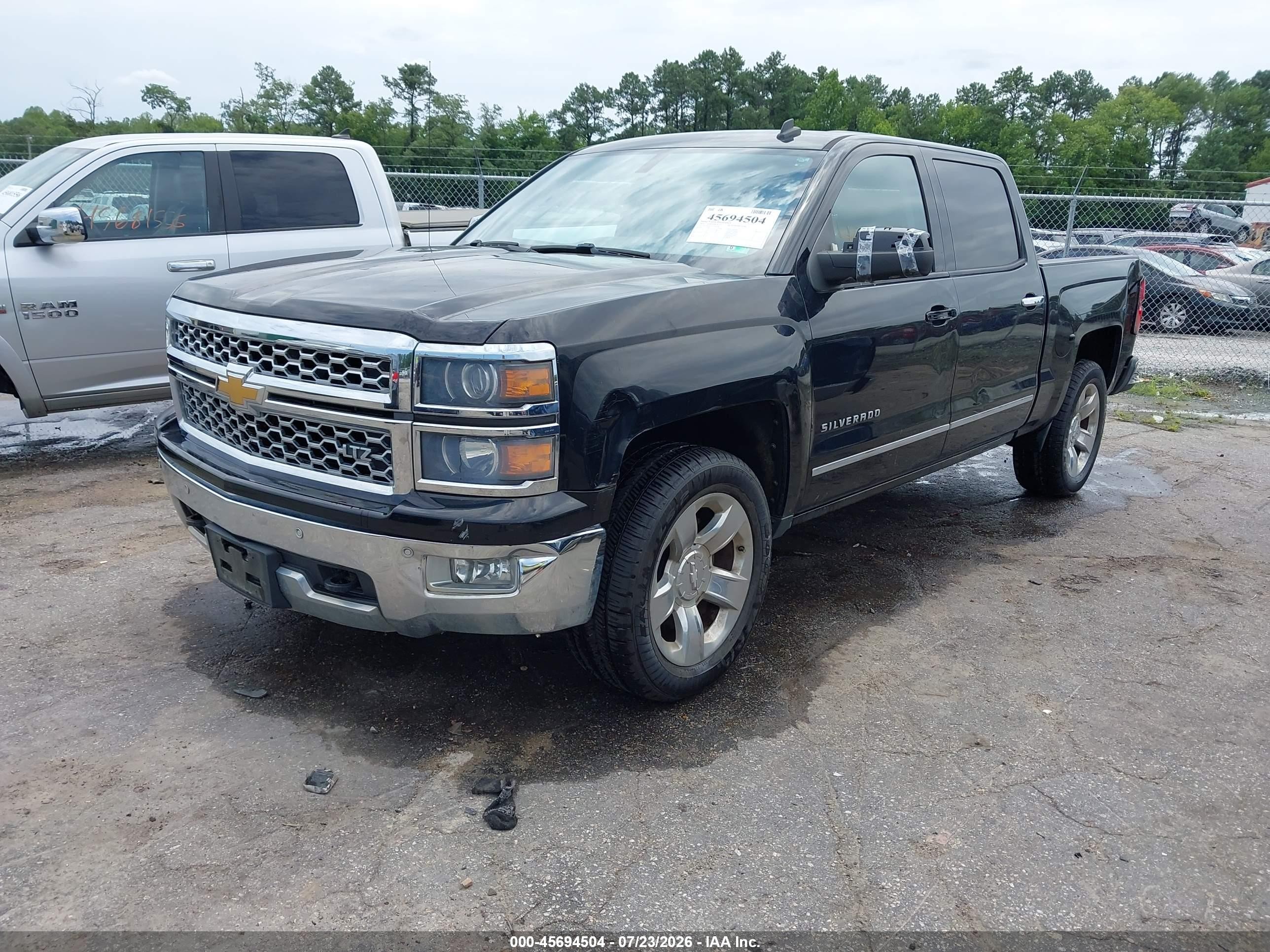 2014 Chevrolet Silverado 1500 Ltz Black vin: 3GCUKSEC4EG210226