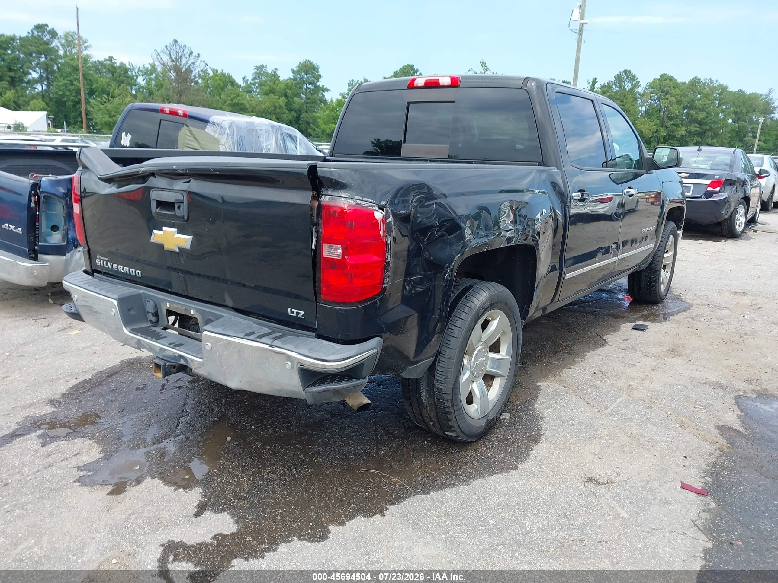 2014 Chevrolet Silverado 1500 Ltz Black vin: 3GCUKSEC4EG210226