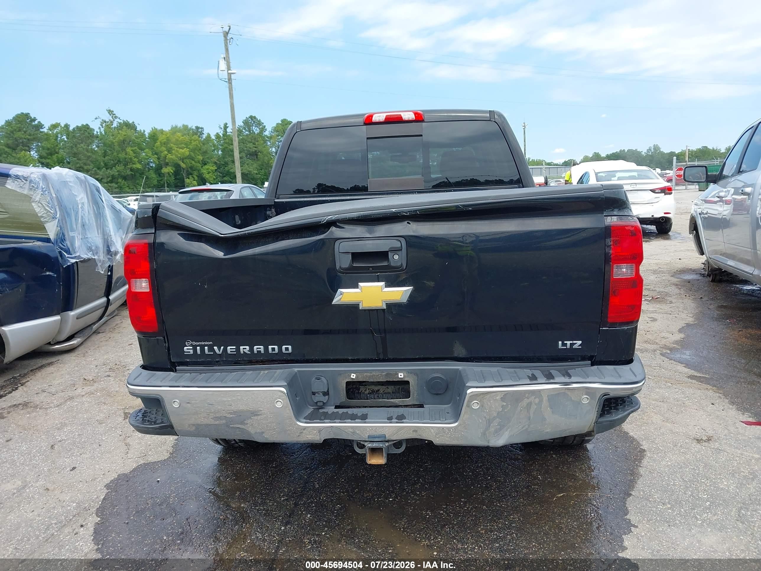 2014 Chevrolet Silverado 1500 Ltz Black vin: 3GCUKSEC4EG210226