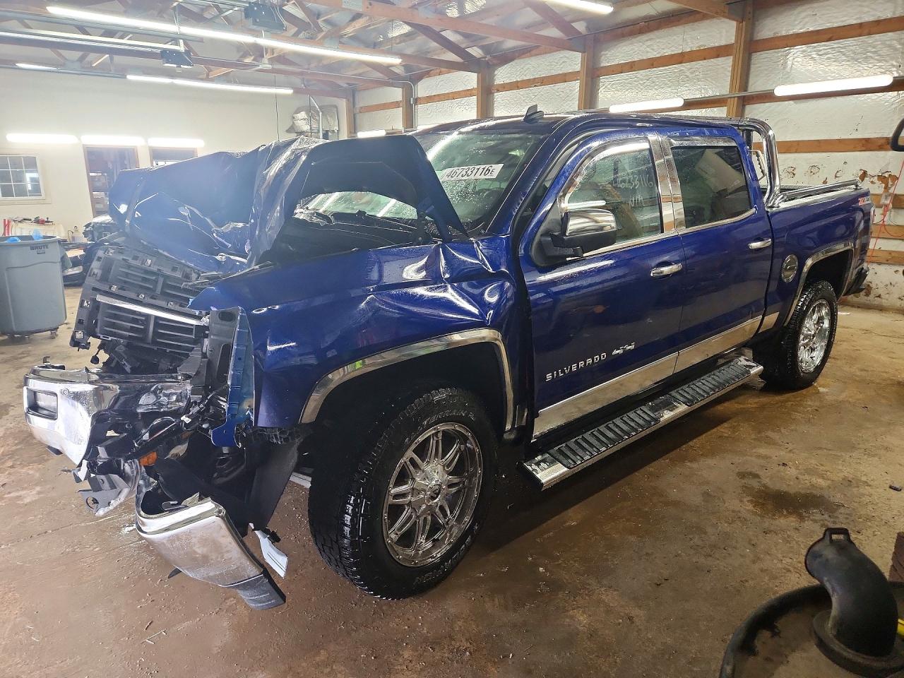 2014 Chevrolet Silverado K1500 Ltz Blue vin: 3GCUKSEC4EG213448