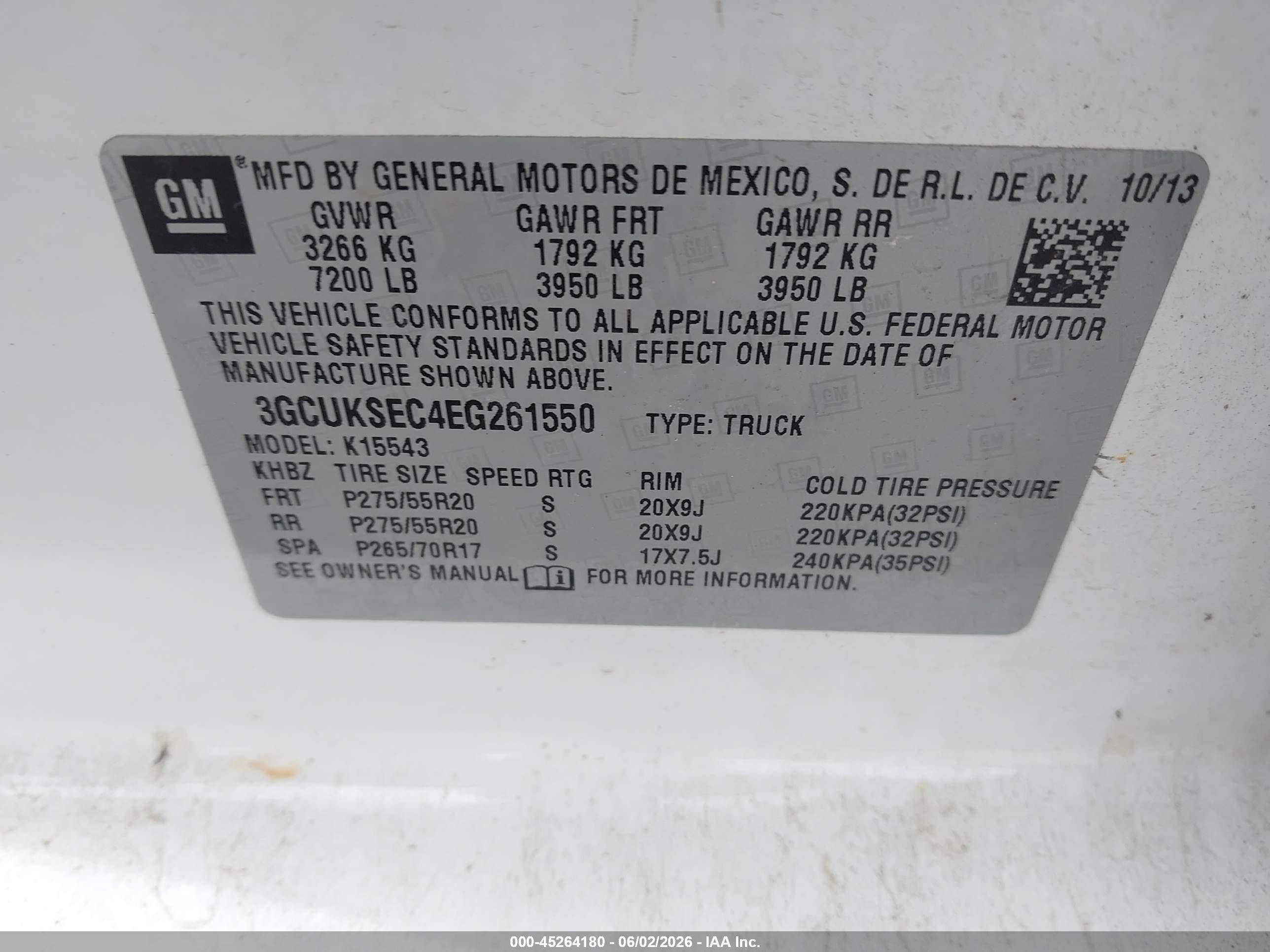 2014 Chevrolet Silverado 1500 1lz White vin: 3GCUKSEC4EG261550