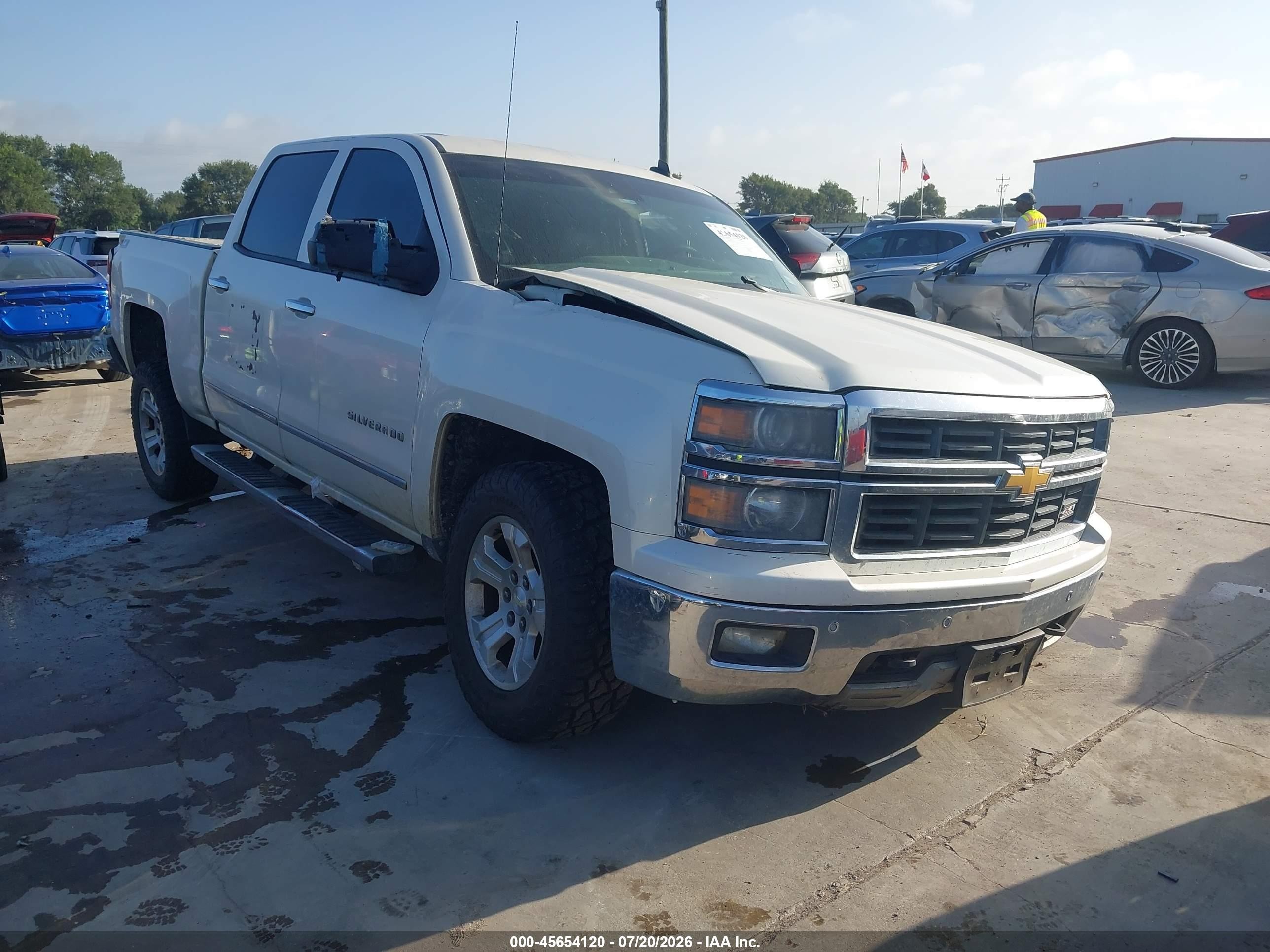 2014 Chevrolet Silverado 1500 Ltz White vin: 3GCUKSEC4EG302016