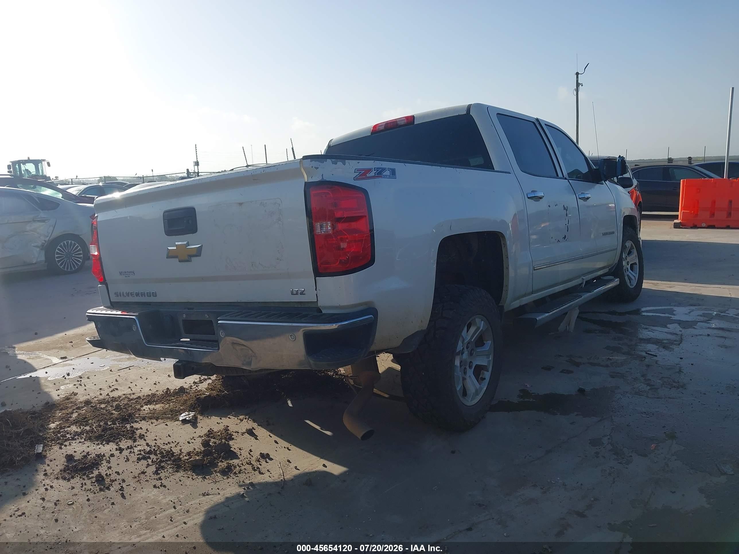 2014 Chevrolet Silverado 1500 Ltz White vin: 3GCUKSEC4EG302016