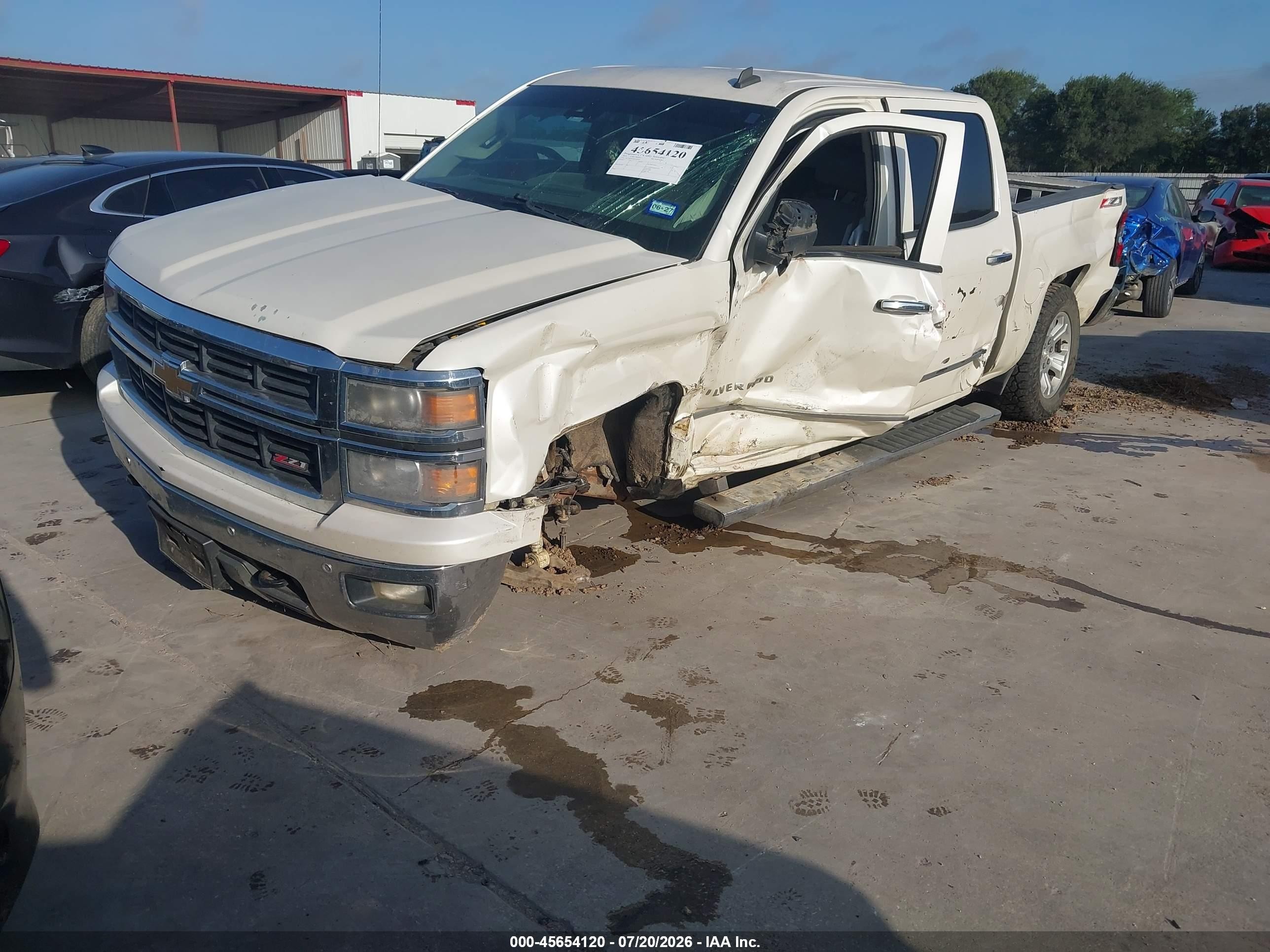 2014 Chevrolet Silverado 1500 Ltz White vin: 3GCUKSEC4EG302016