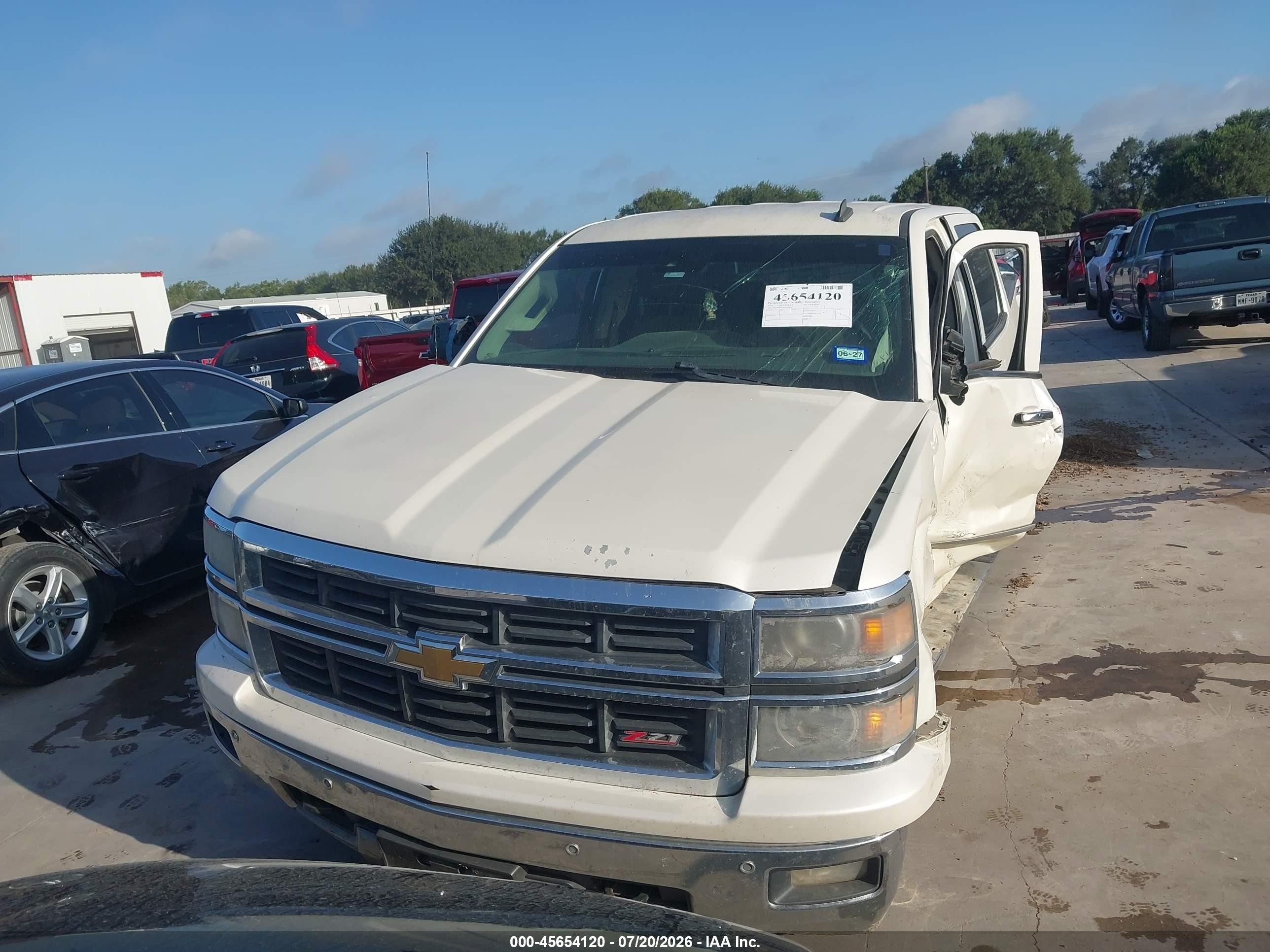 2014 Chevrolet Silverado 1500 Ltz White vin: 3GCUKSEC4EG302016