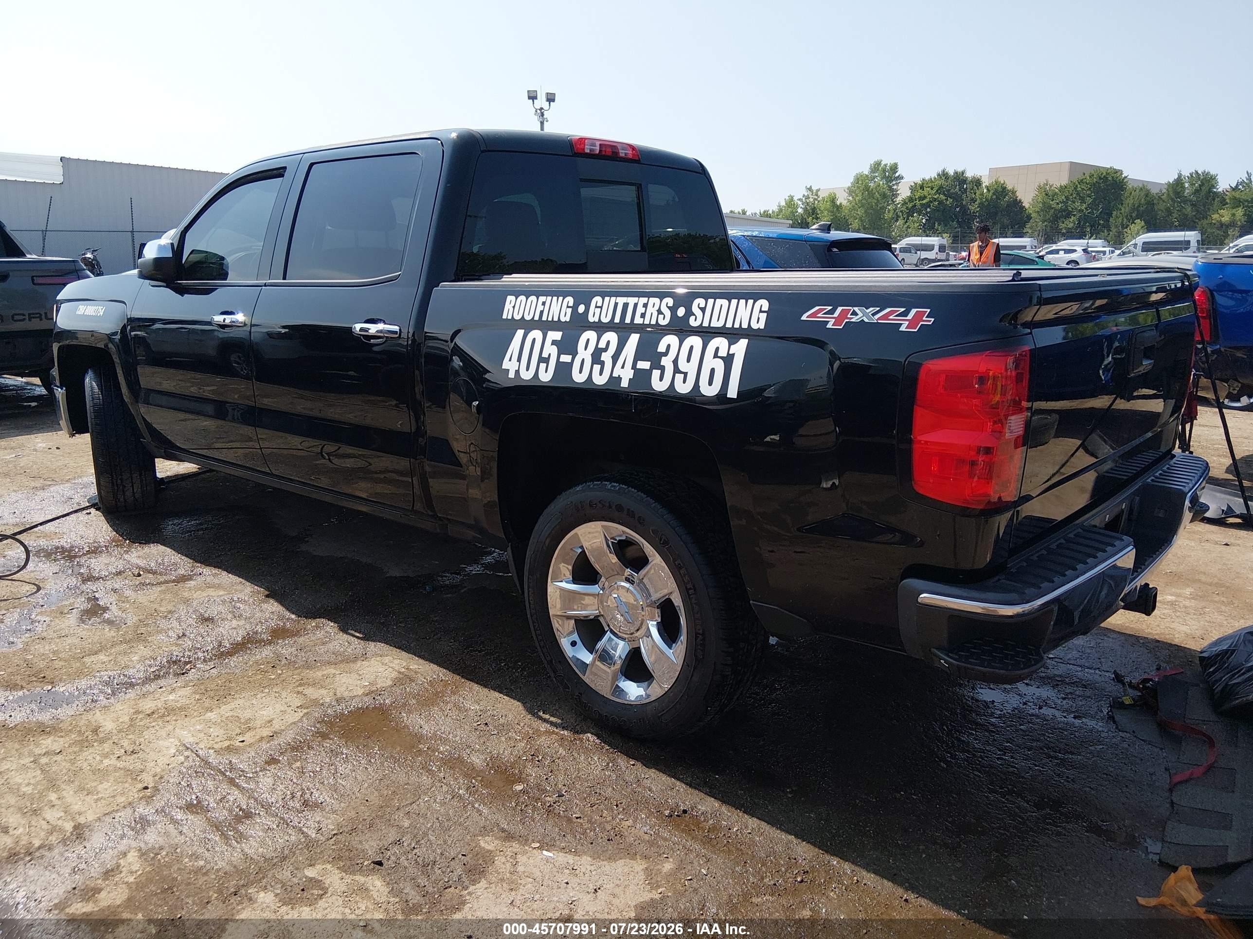 2014 Chevrolet Silverado 1500 Ltz Black vin: 3GCUKSEC4EG439974