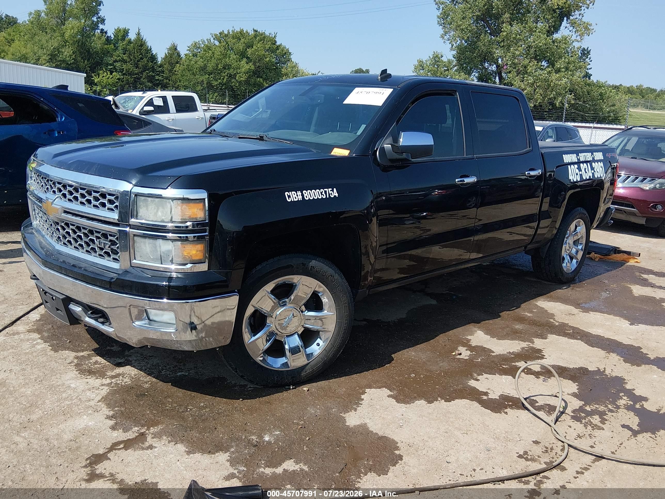 2014 Chevrolet Silverado 1500 Ltz Black vin: 3GCUKSEC4EG439974