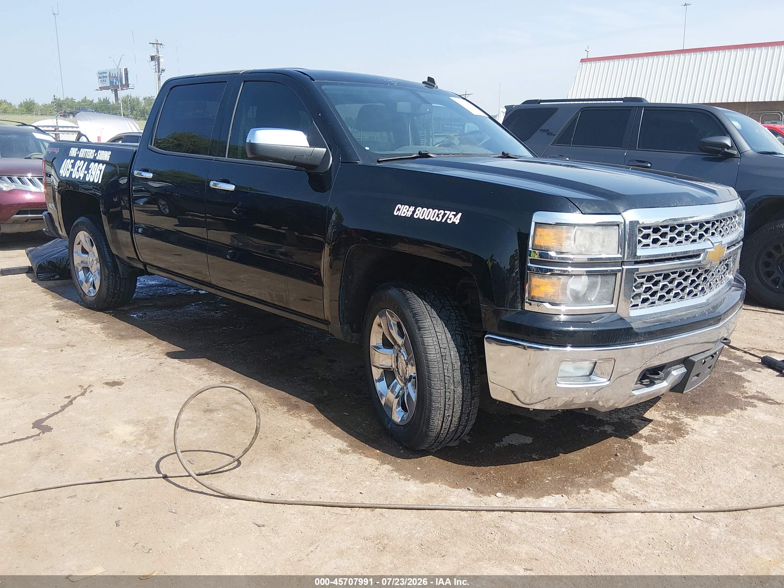 2014 Chevrolet Silverado 1500 Ltz Black vin: 3GCUKSEC4EG439974