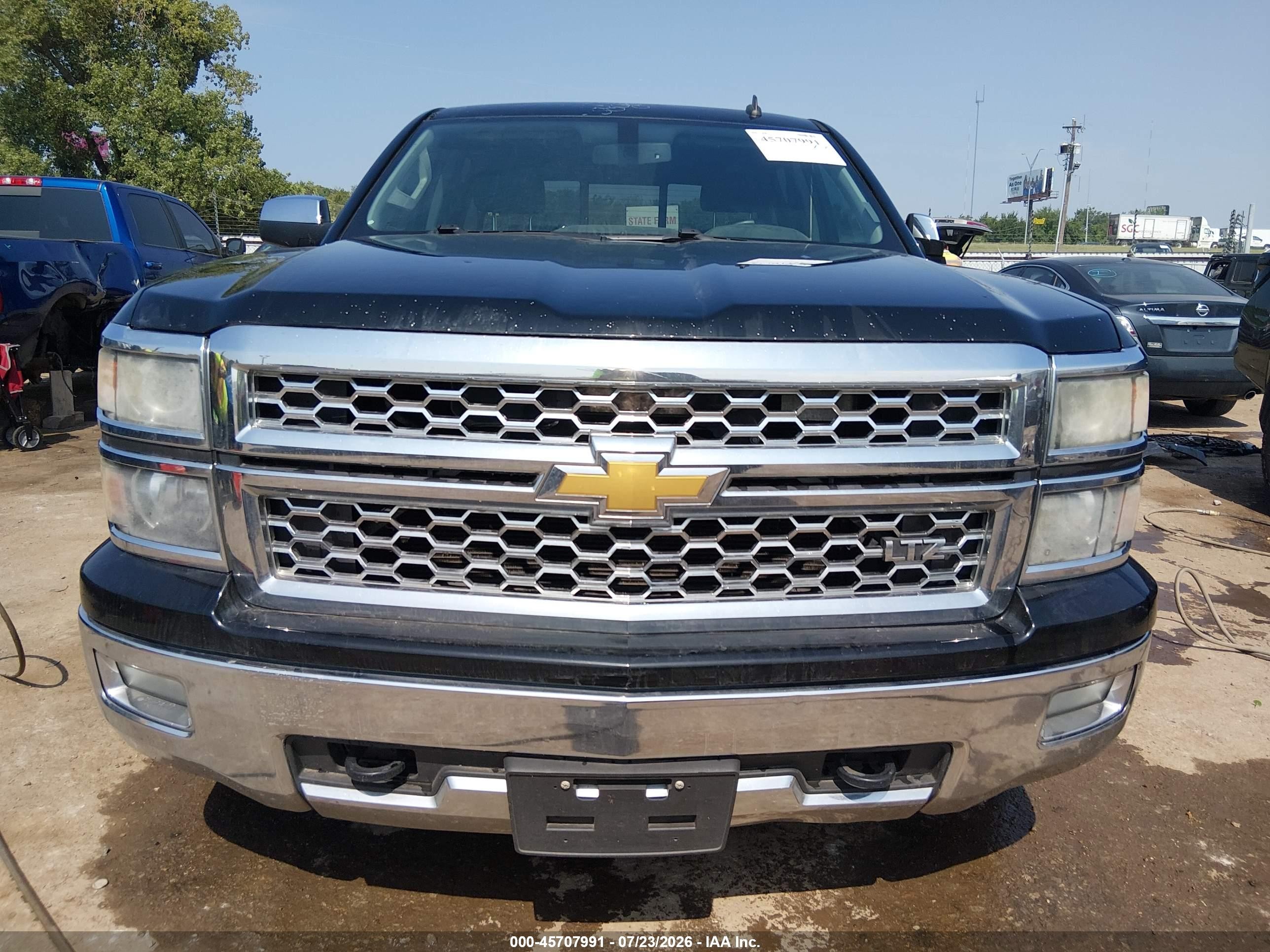 2014 Chevrolet Silverado 1500 Ltz Black vin: 3GCUKSEC4EG439974