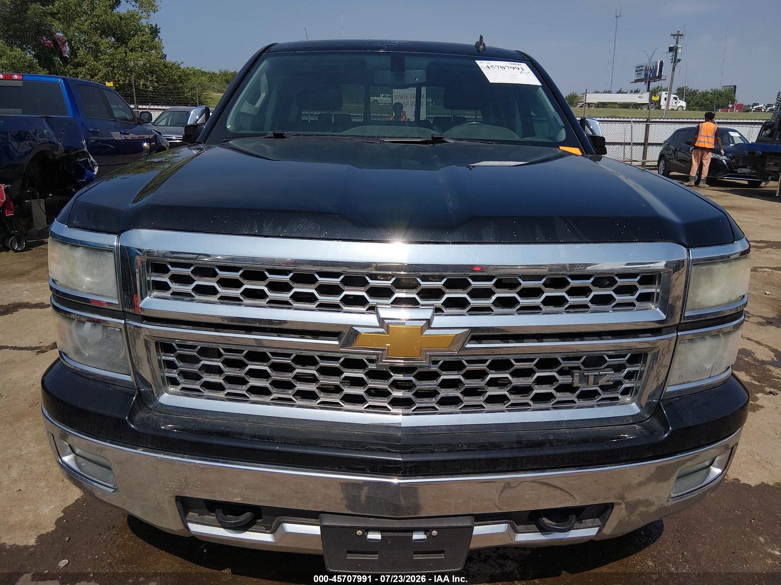 2014 Chevrolet Silverado 1500 Ltz Black vin: 3GCUKSEC4EG439974