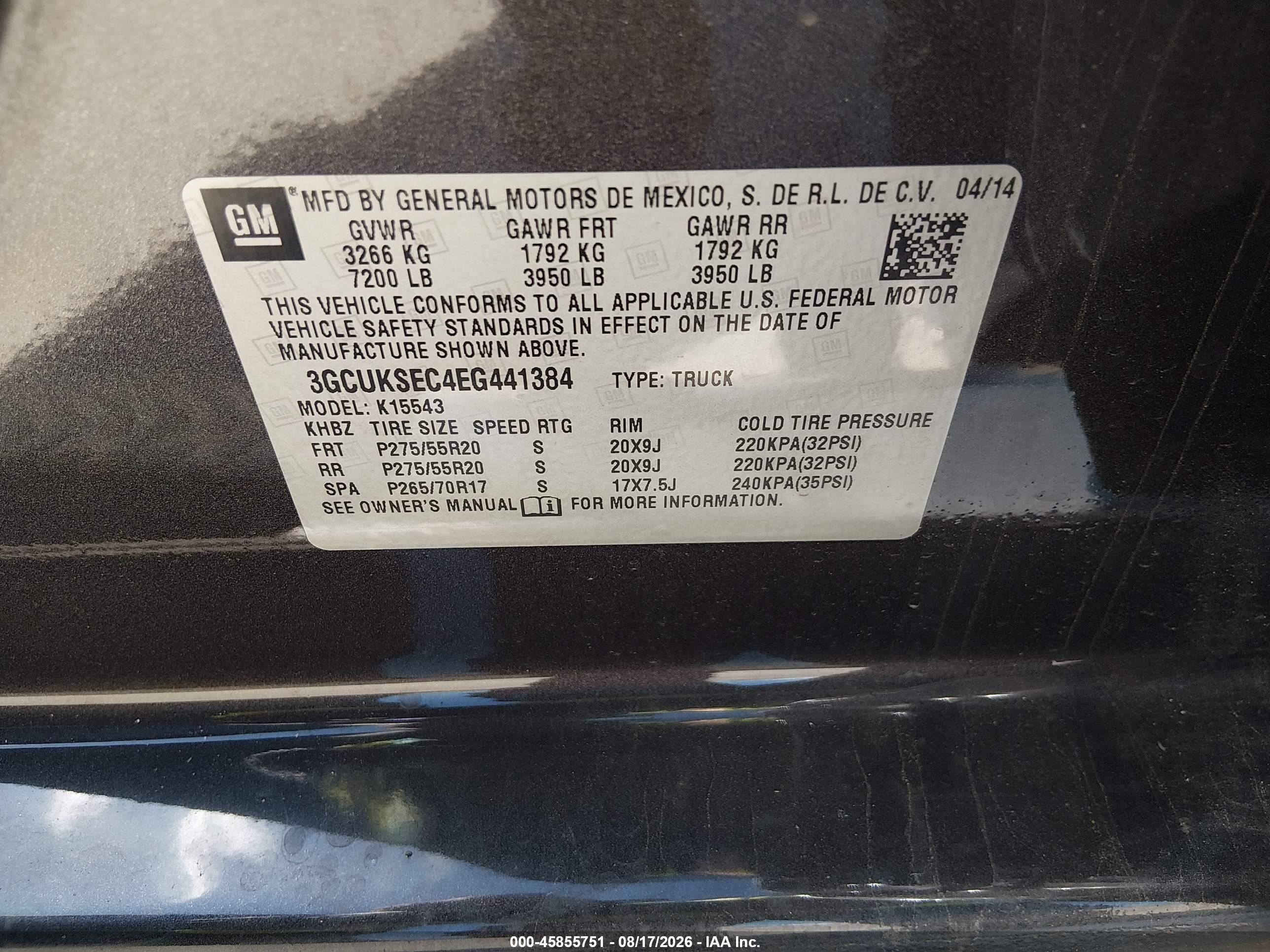 2014 Chevrolet Silverado 1500 1lz Gray vin: 3GCUKSEC4EG441384