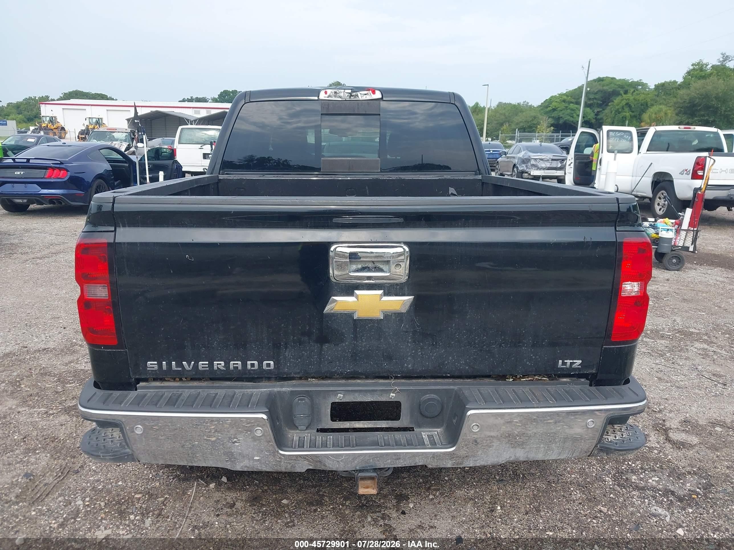 2015 Chevrolet Silverado 1500 Ltz Black vin: 3GCUKSEC4FG132838