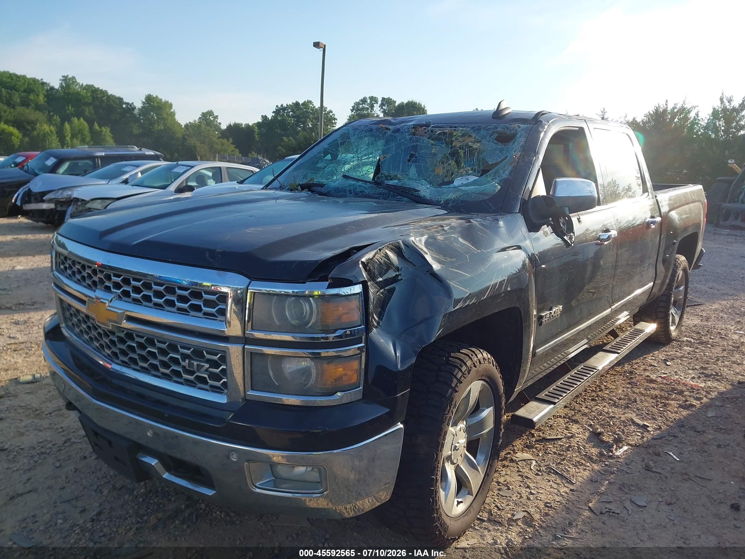 2015 Chevrolet Silverado 1500 Ltz Black vin: 3GCUKSEC4FG309288