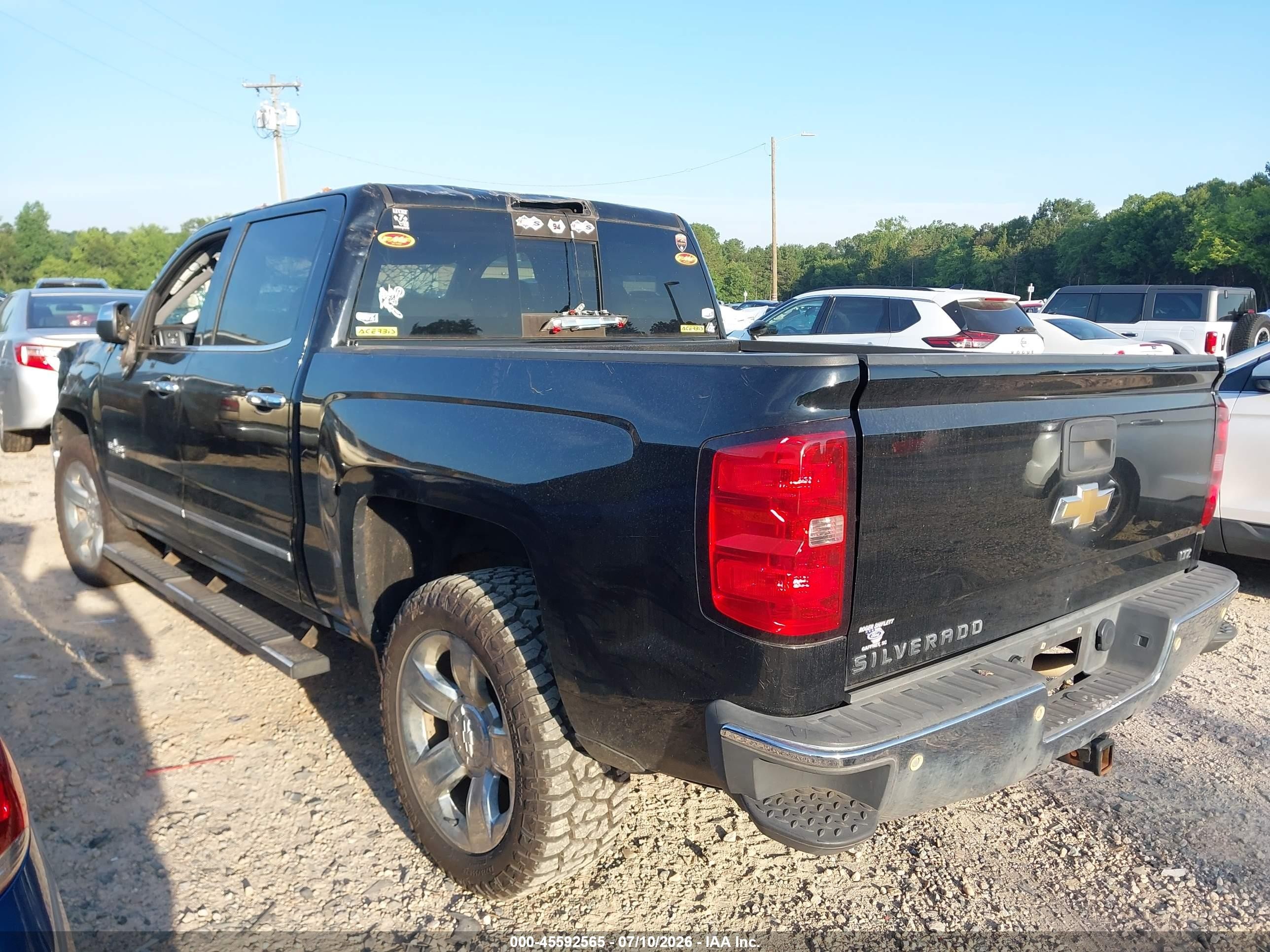 2015 Chevrolet Silverado 1500 Ltz Black vin: 3GCUKSEC4FG309288