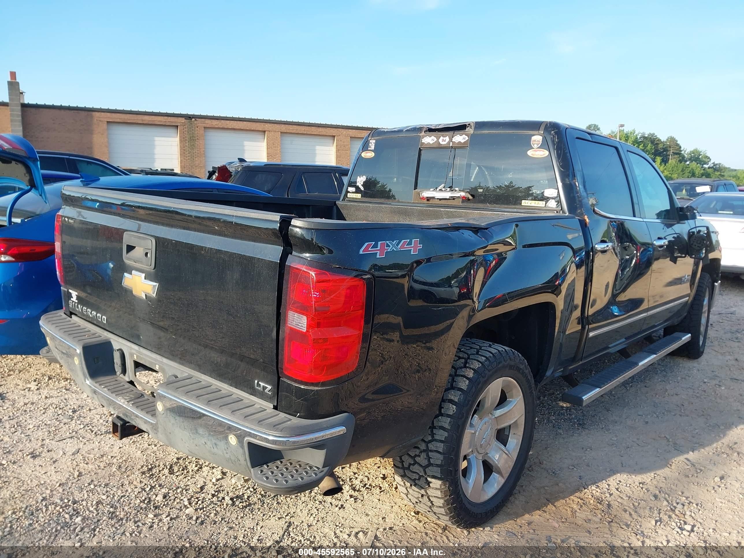 2015 Chevrolet Silverado 1500 Ltz Black vin: 3GCUKSEC4FG309288