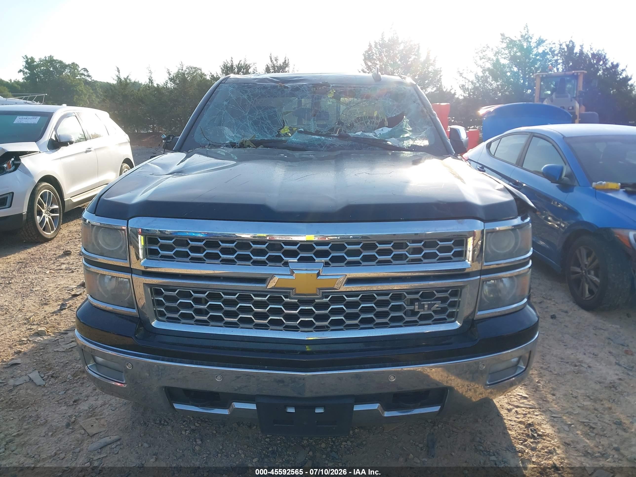 2015 Chevrolet Silverado 1500 Ltz Black vin: 3GCUKSEC4FG309288