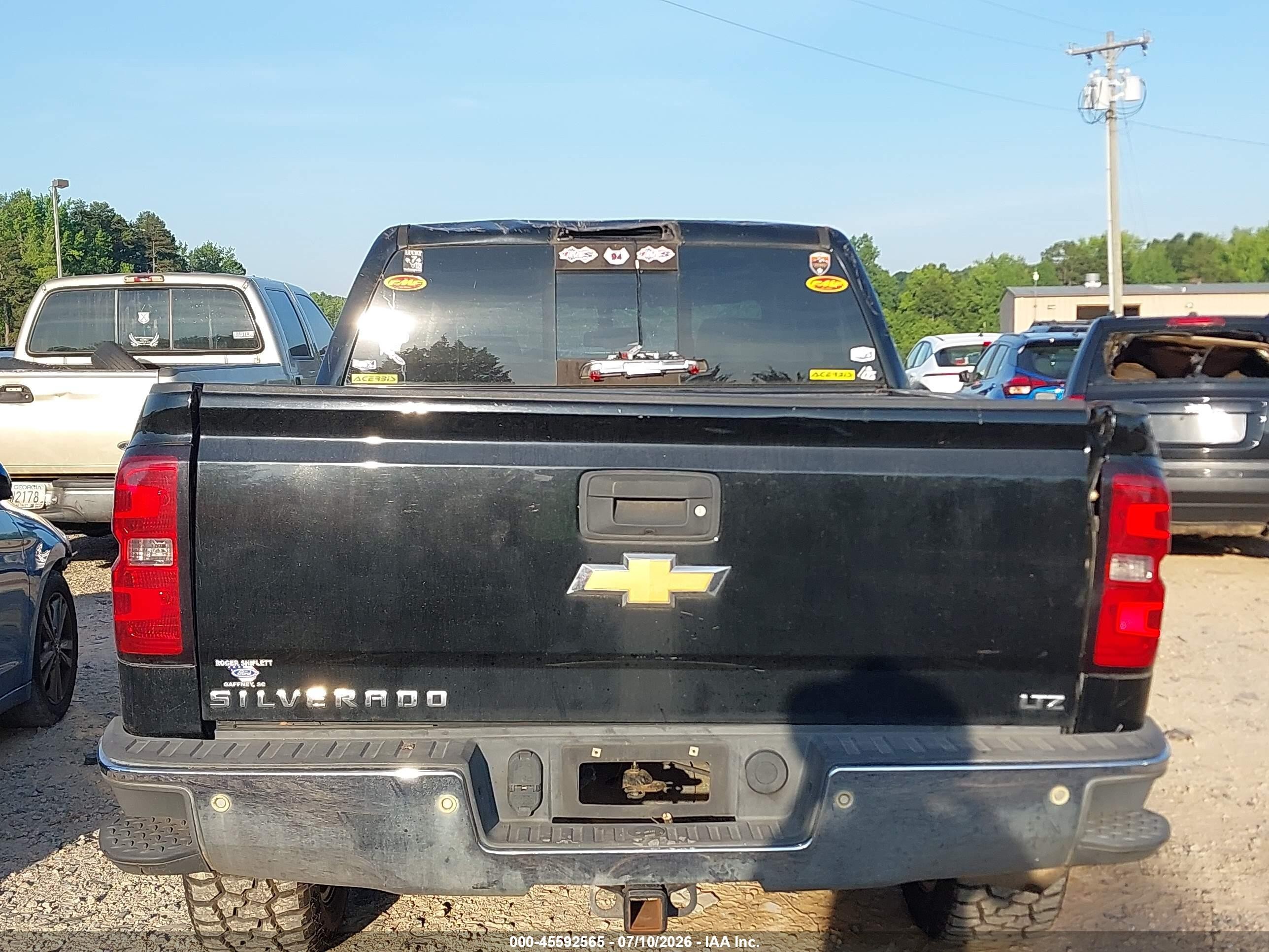 2015 Chevrolet Silverado 1500 Ltz Black vin: 3GCUKSEC4FG309288