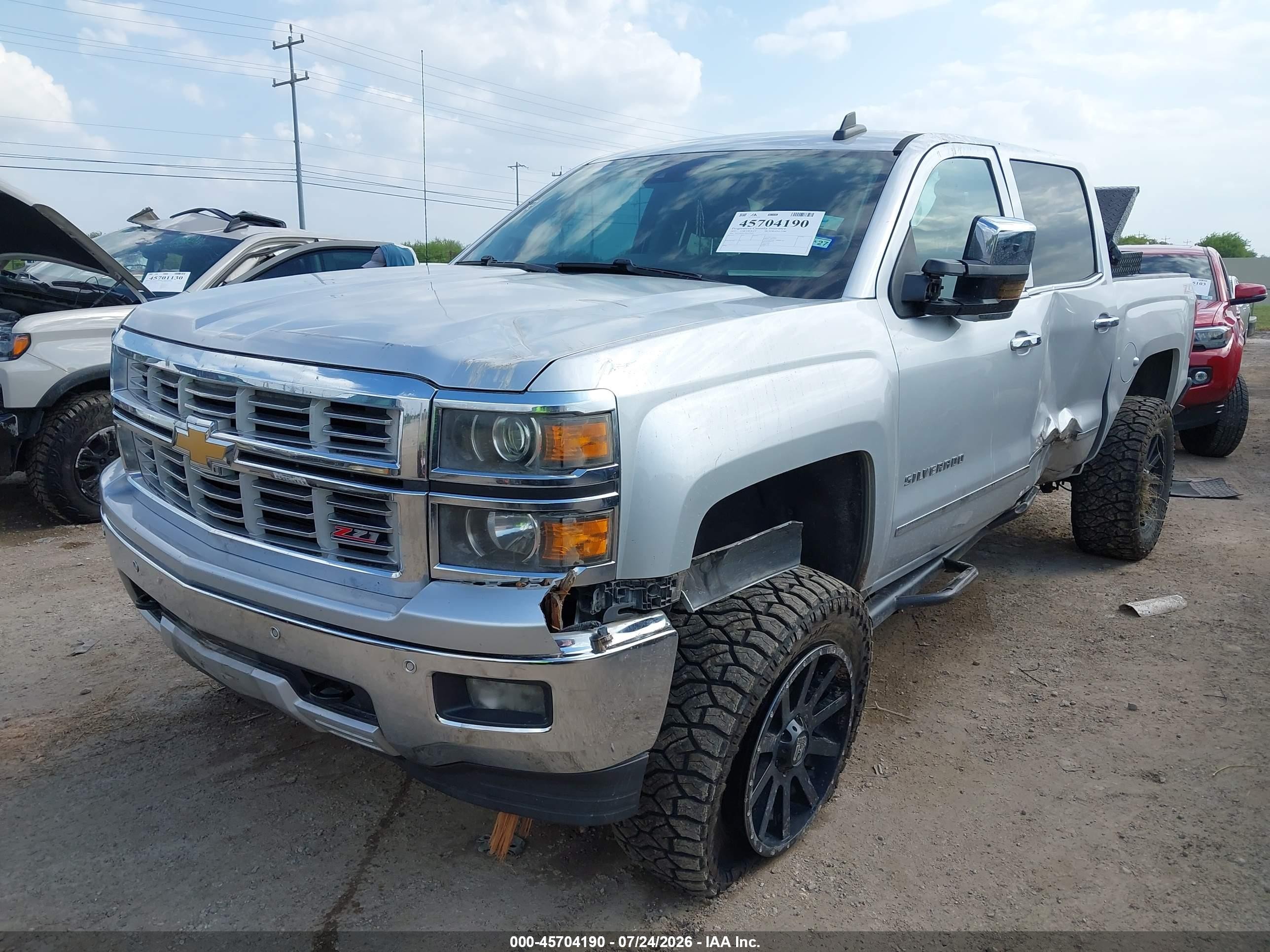 2015 Chevrolet Silverado 1500 Ltz Silver vin: 3GCUKSEC4FG474547