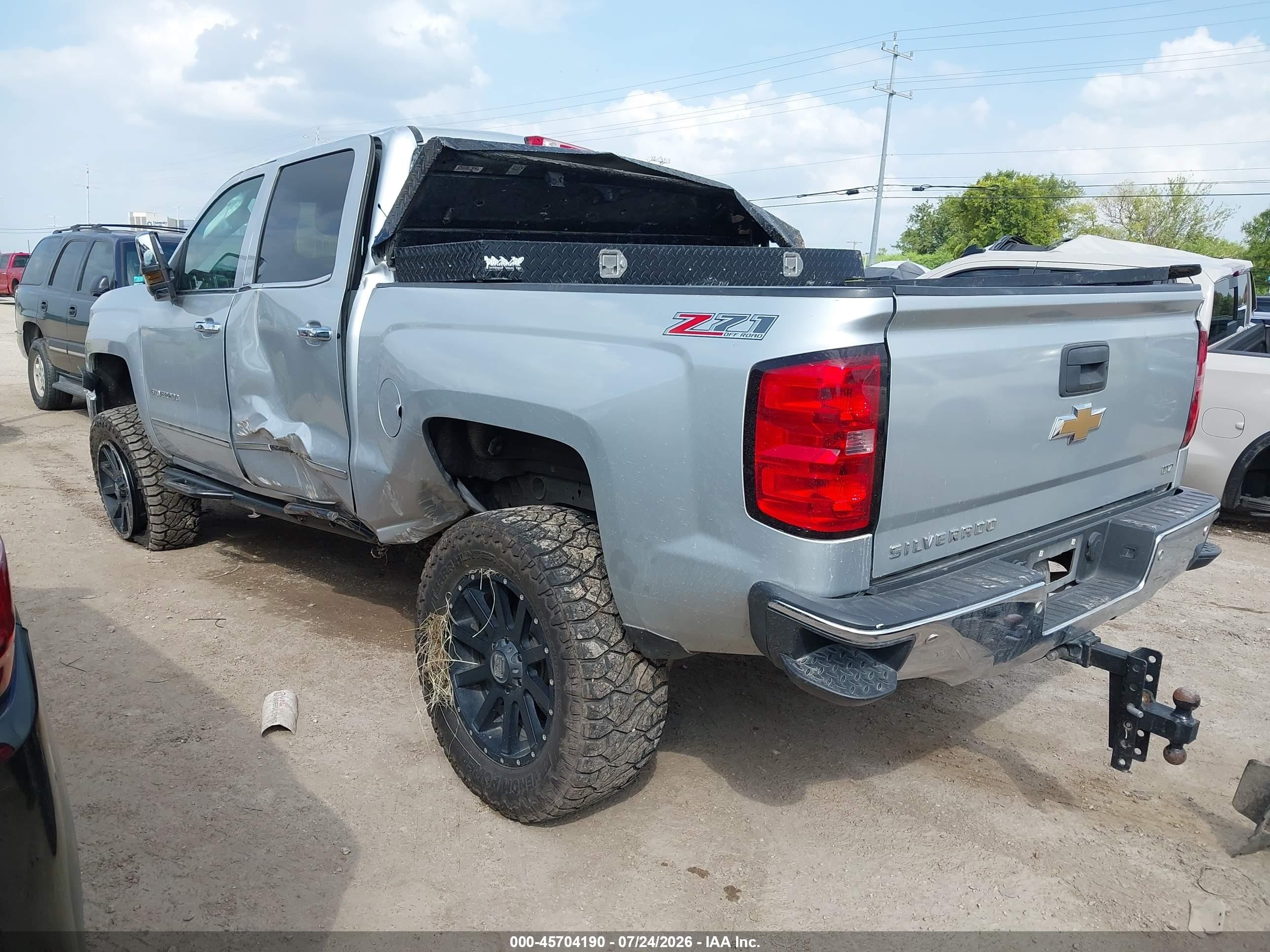 2015 Chevrolet Silverado 1500 Ltz Silver vin: 3GCUKSEC4FG474547