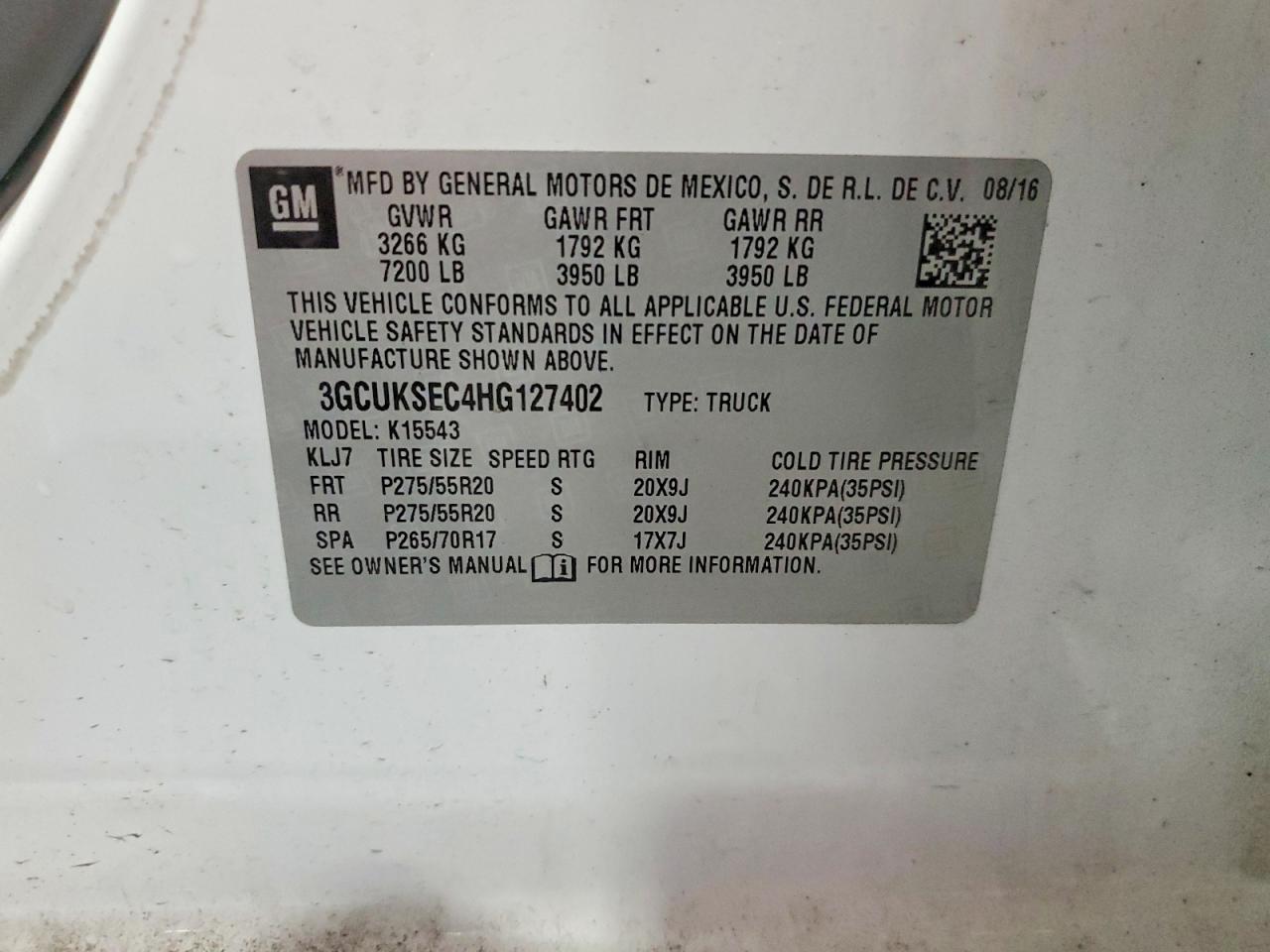 2017 Chevrolet Silverado K1500 Ltz White vin: 3GCUKSEC4HG127402