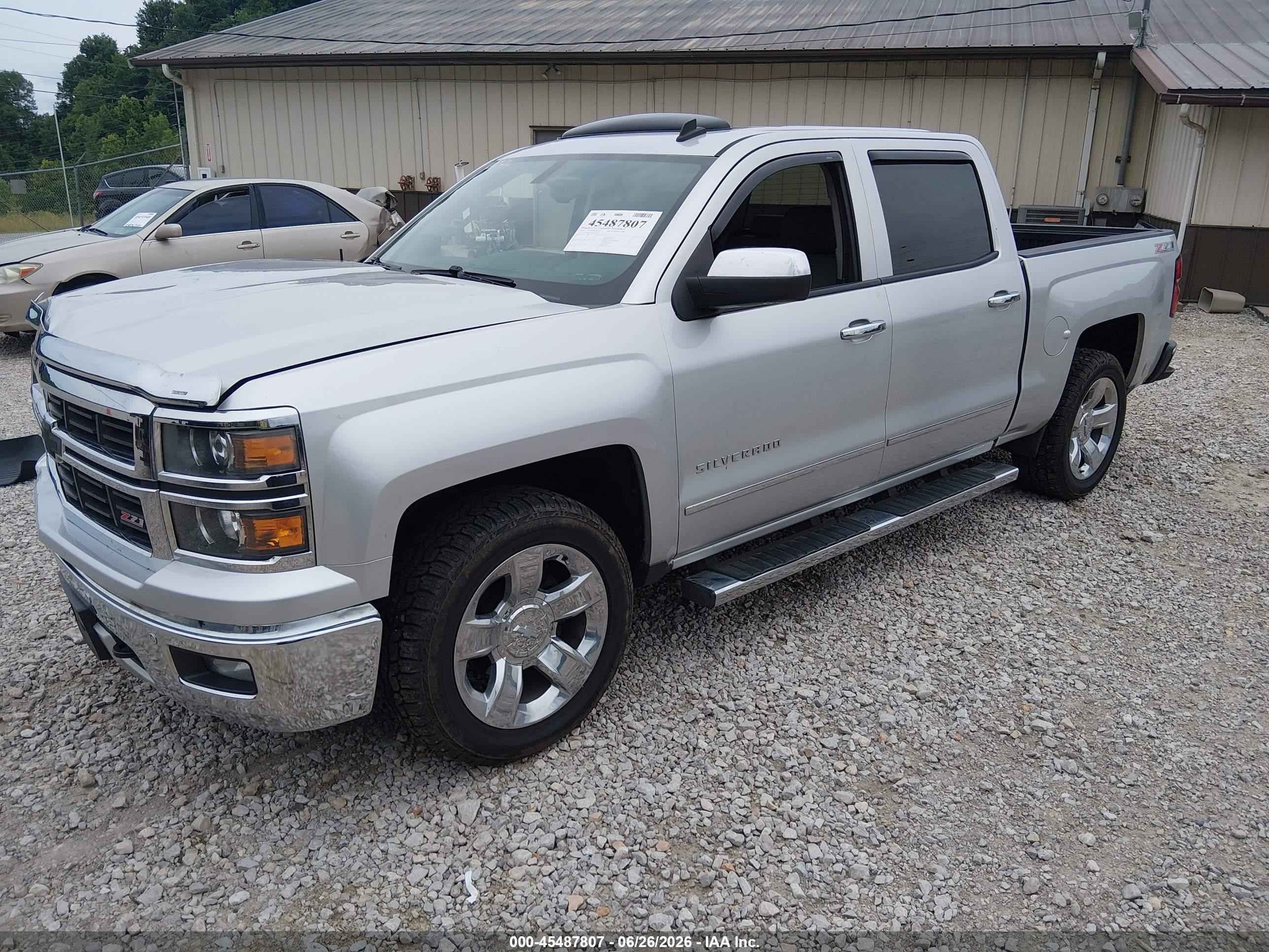 2014 Chevrolet Silverado 1500 Ltz Silver vin: 3GCUKSEC5EG285520