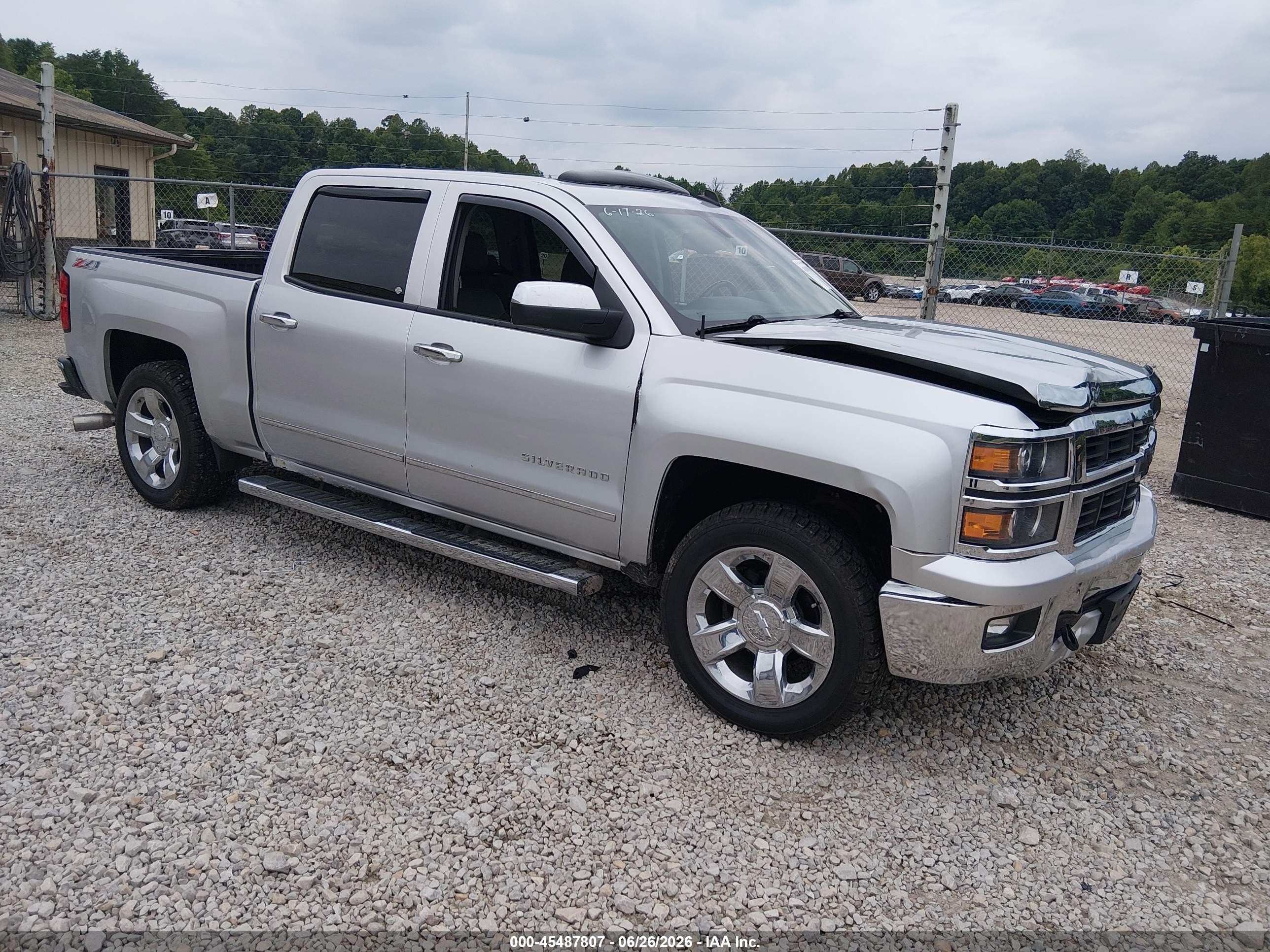 2014 Chevrolet Silverado 1500 Ltz Silver vin: 3GCUKSEC5EG285520