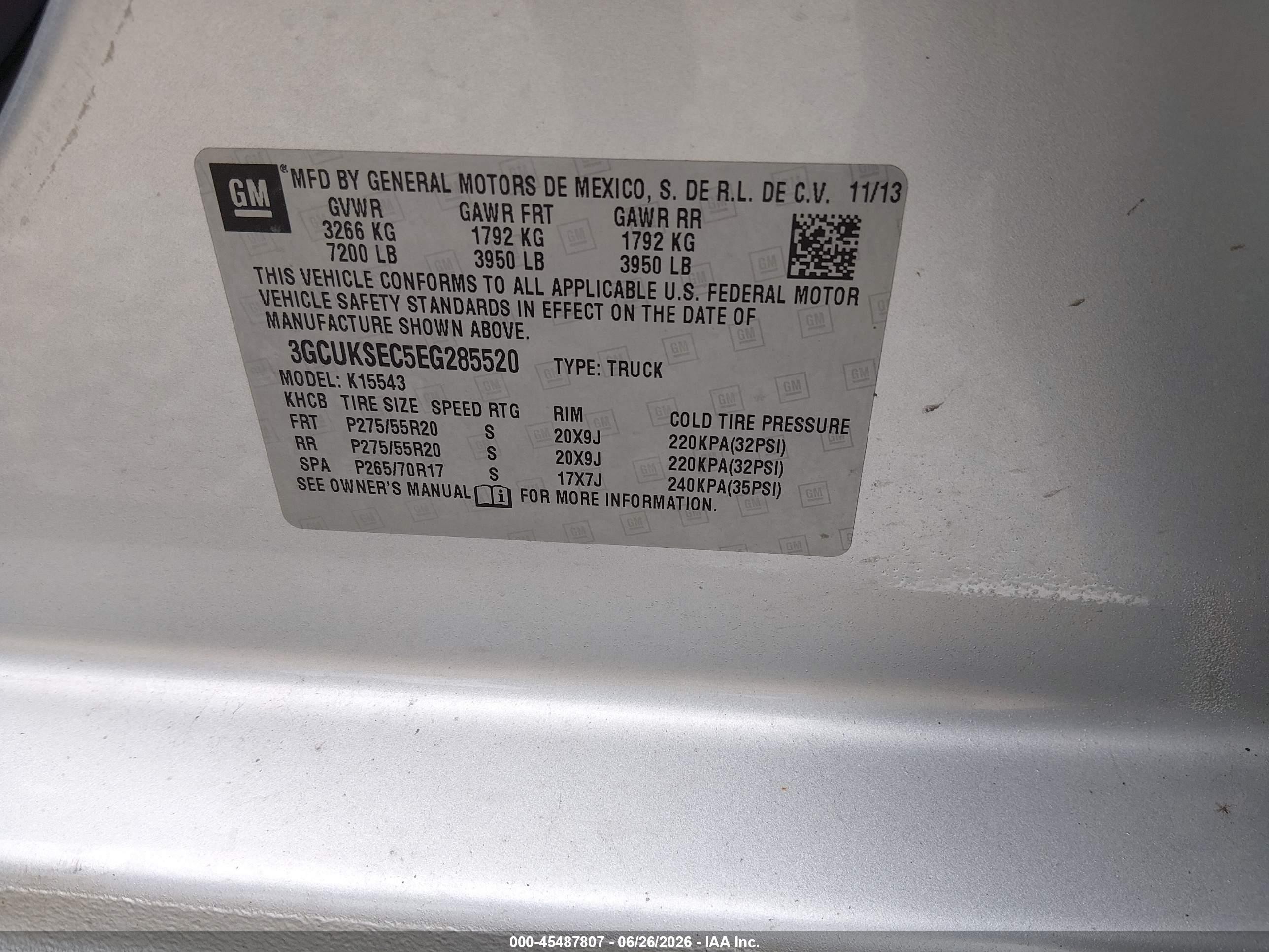 2014 Chevrolet Silverado 1500 Ltz Silver vin: 3GCUKSEC5EG285520