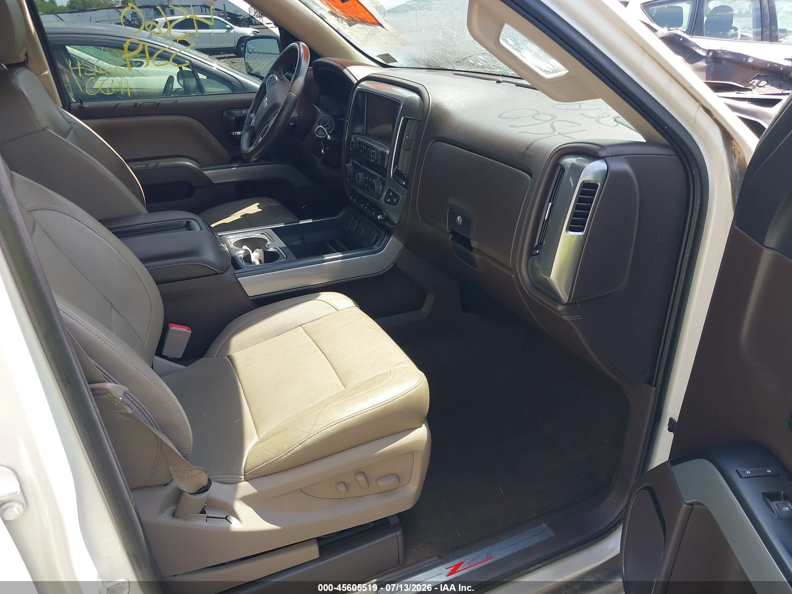 2014 Chevrolet Silverado 1500 Ltz White vin: 3GCUKSEC5EG363164