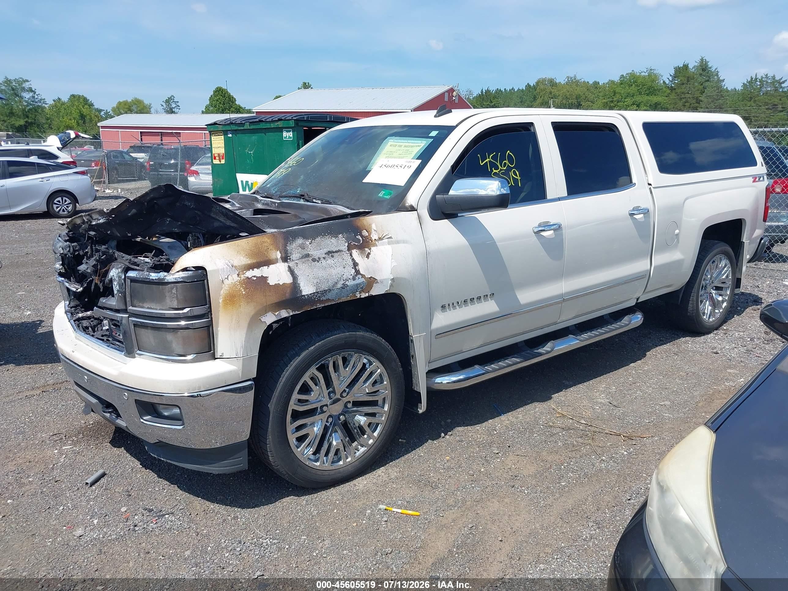 2014 Chevrolet Silverado 1500 Ltz White vin: 3GCUKSEC5EG363164
