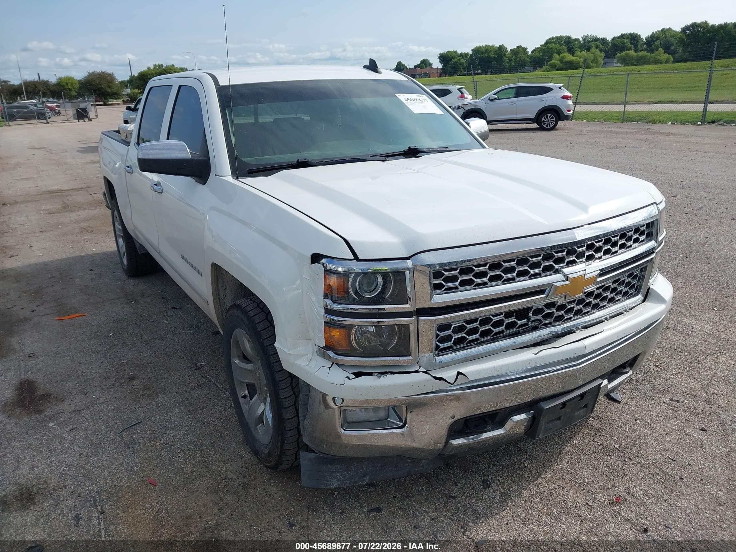 2015 Chevrolet Silverado 1500 Ltz White vin: 3GCUKSEC5FG519222